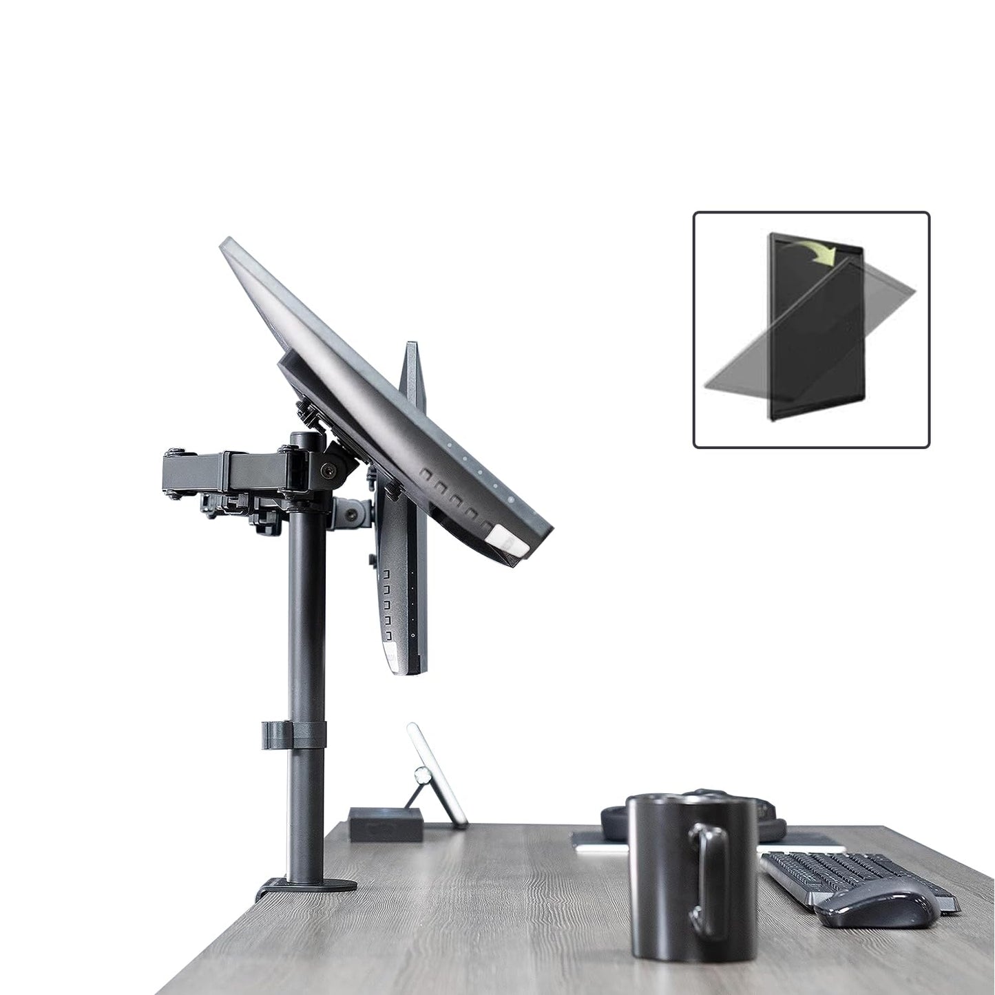 (Open Box) amazon basics Dual Monitor Stand - Height-Adjustable Arm Mount, Steel