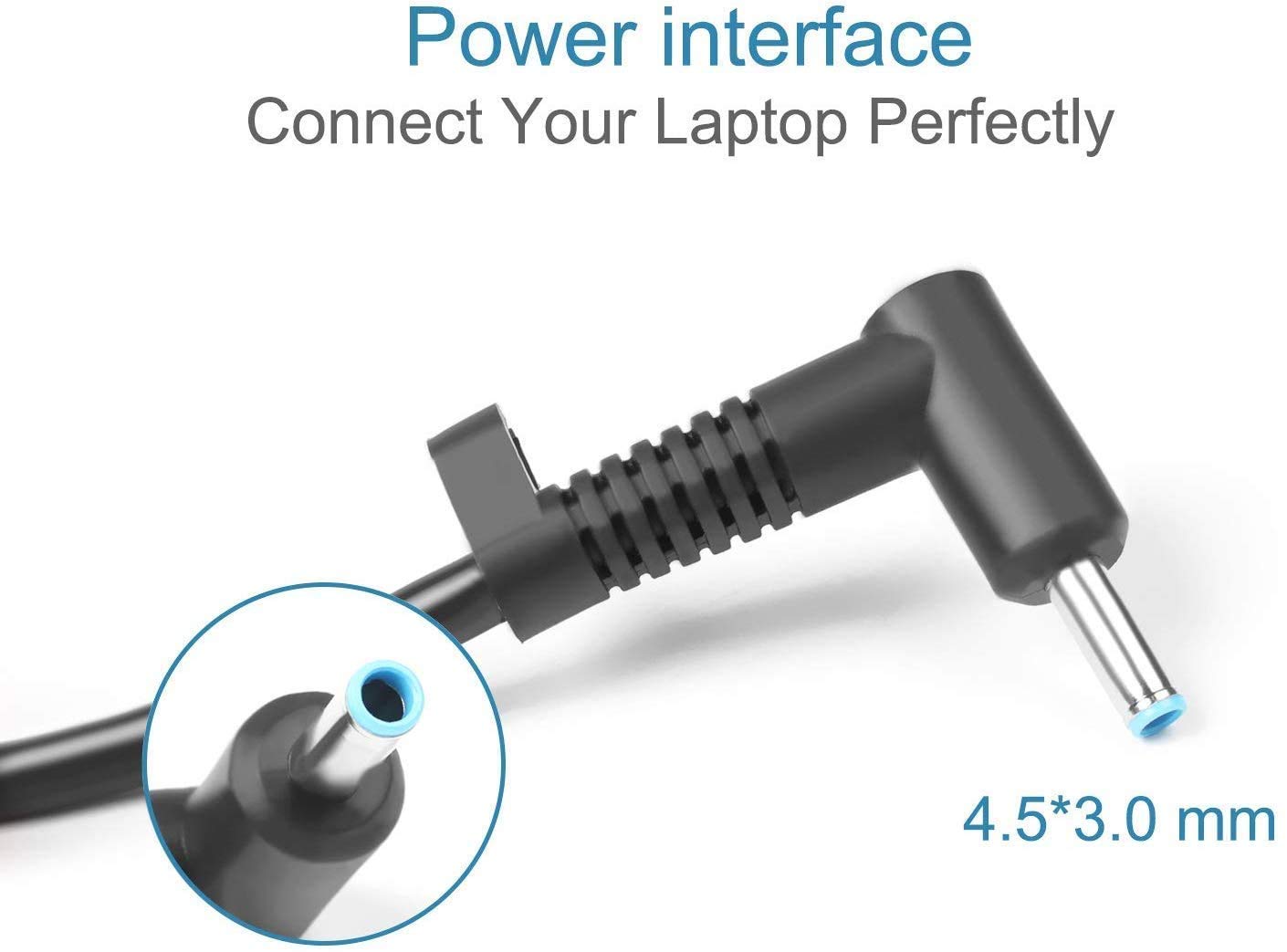 (Open Box) HP 65W AC Laptops Charger Adapter 4.5mm for HP Pavilion Black (Without Power Cable)