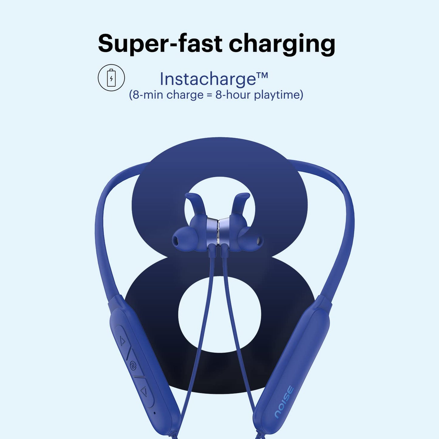 (Open Box) Noise Sense Bluetooth Wireless in Ear Earphones,Neckband Earphones with Fast Charging, Up to 25H Playback, Powerful Bass, with mic for Clear Calls, Type C Port, IPX5, Voice Assistant