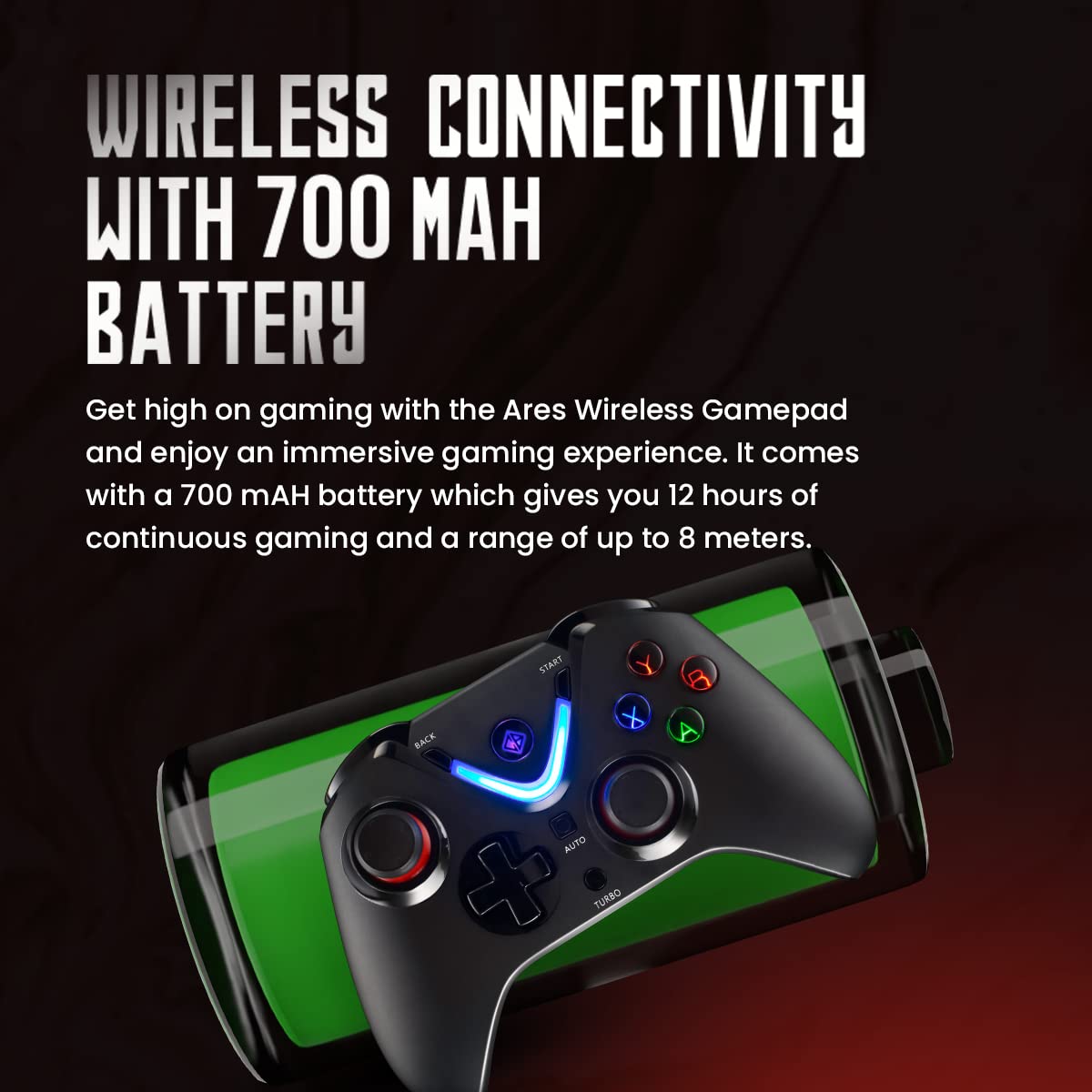 (Open Box) Cosmic Byte ARES Wireless Controller for PC, Magnetic Triggers, Accurate Joysticks, Dual Vibration, Backit LED Buttons, USB Extension Cable (Black)