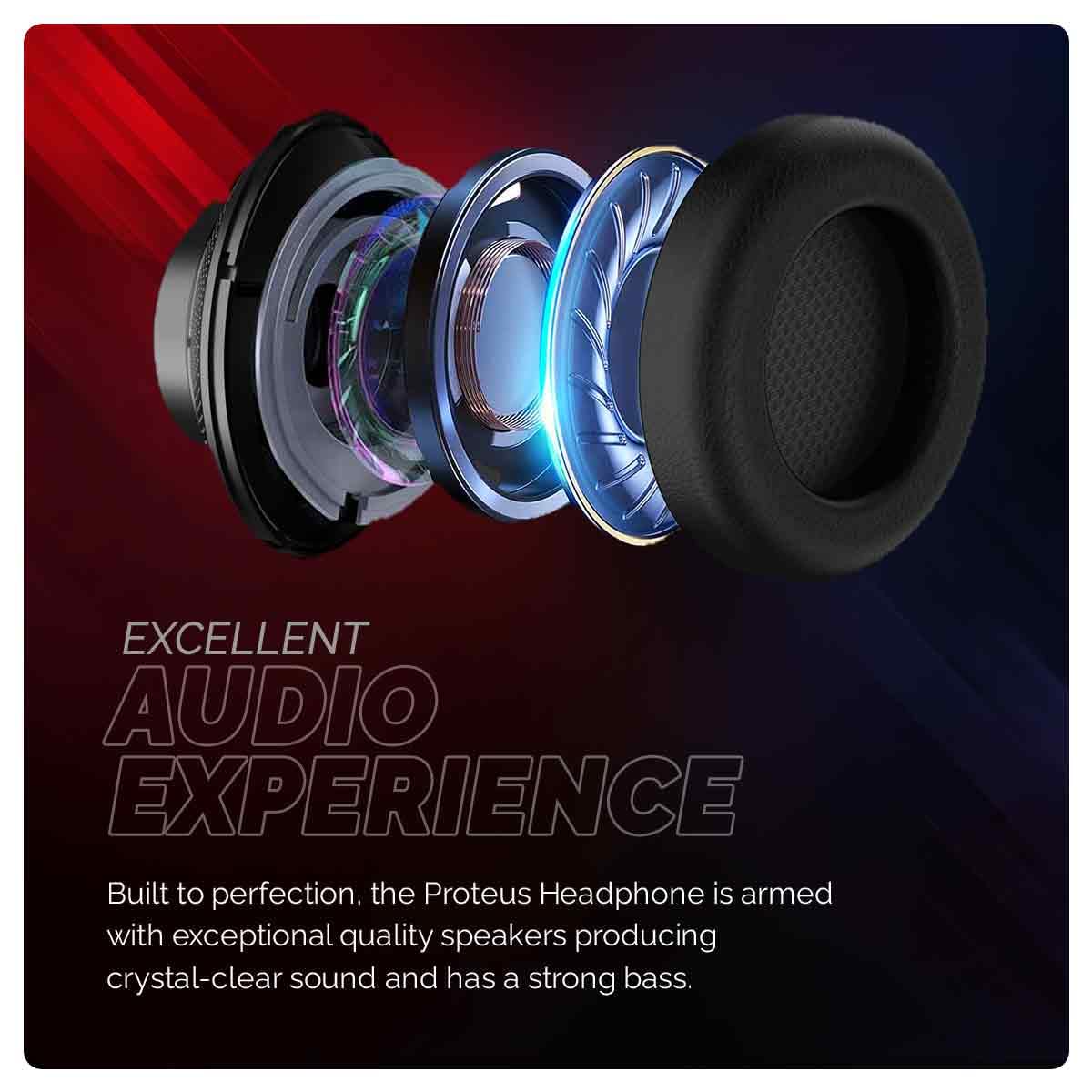 (Open Box)Cosmic Byte Proteus Headset Dual Input USB and 3.5mm, 7.1 Surround Sound, RGB LED, ENC Microphone, Memory Foam Earcushions, Windows Software (White)