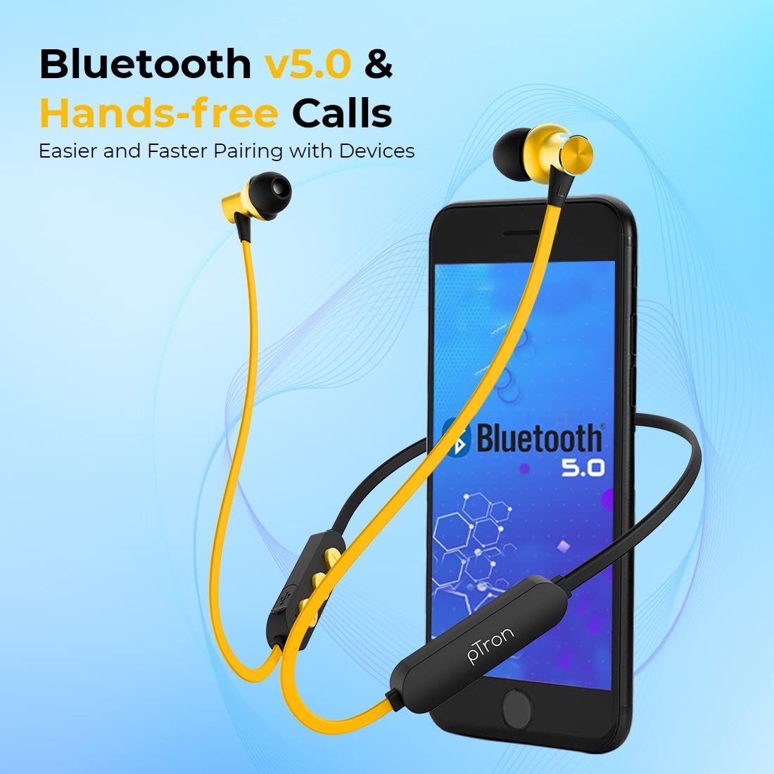 (Open Box) pTron Bassfest Plus Magnetic in Ear Bluetooth 5.0 Wireless Headphones with Mic, Stereo Sound with Bass, IPX4 Water & Sweat Resistant, Voice Assistance, Ergonomic & Lightweight - (Black & Grey)