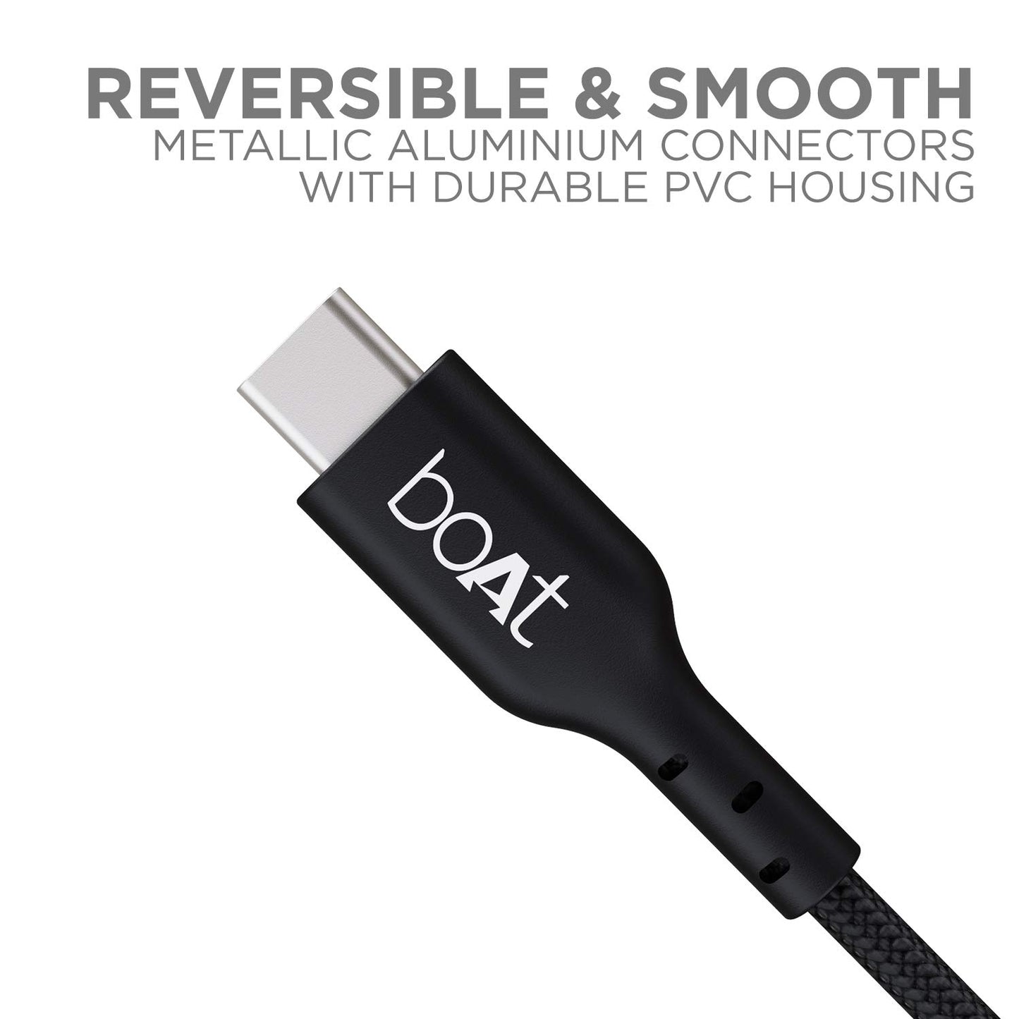 (Open Box) boAt Type C A325/A320 Tangle-free, Sturdy Type C Cable with 3A Rapid Charging & 480 Mbps Data Transmission Speed, Compatible with Smartphones & Tablets(Black)