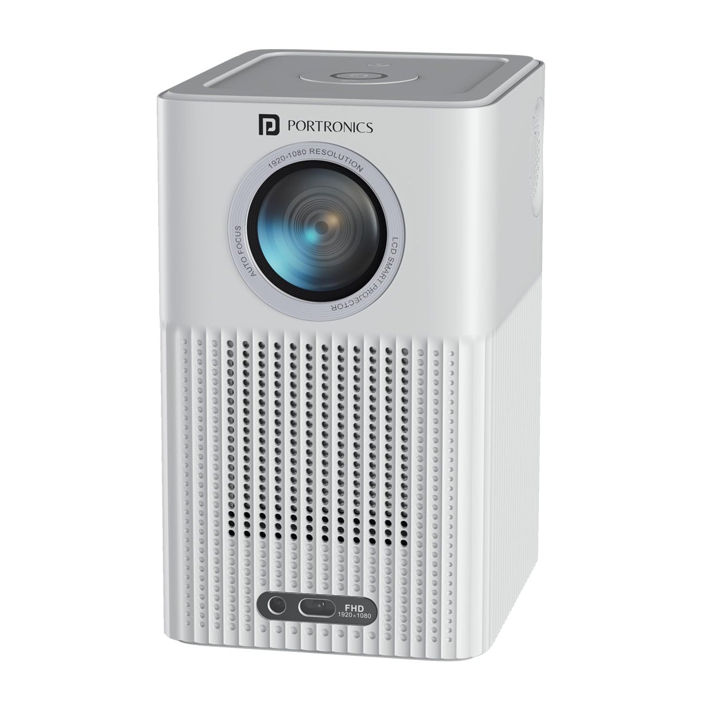 (Open Box) Portronics Beem 440 Smart LED Projector with 720p HD Resolution, Rotatable Design, Built-in Streaming Apps (Netflix, Prime Video, Hotstar), 2000 Lumens, Screen Mirroring, 3 Watts Speaker (White)