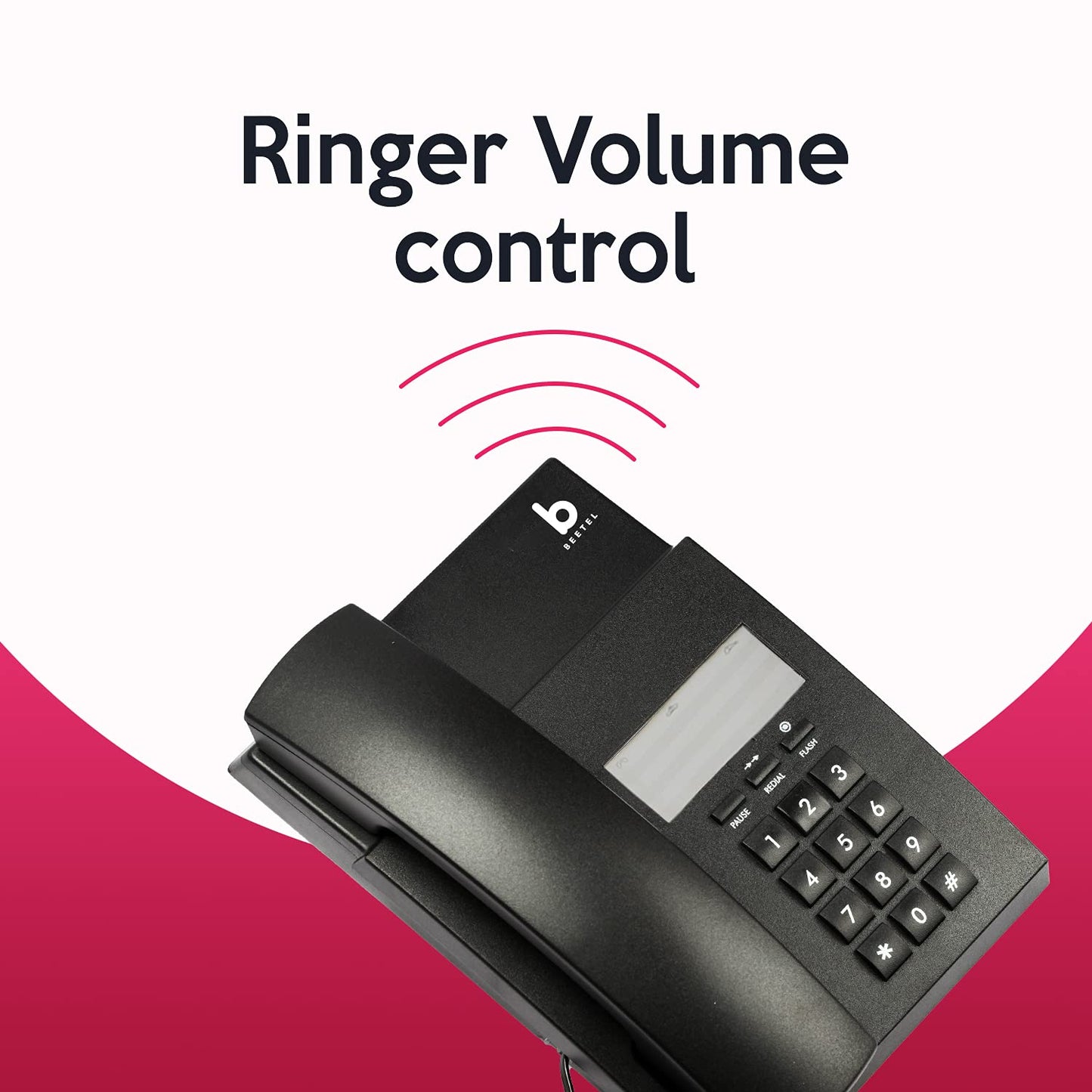 (Open Box) Beetel B11 Corded Landline Phone, Ringer Volume Control, LED for Ring Indication, Wall/Desk Mountable, Classic Design, Clear Call Quality, Mute/Pause/Flash/Redial Function (Made in India)(Black)(B11)