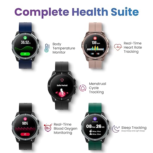 (Open Box) TAGG Kronos II Smartwatch with 1.32" Large Crystal HD Display, 360å¡ Health Suite, Activity Tracker, 24 Sports Modes, Live Watch Faces, Sleep Monitor, IP67 Waterproof