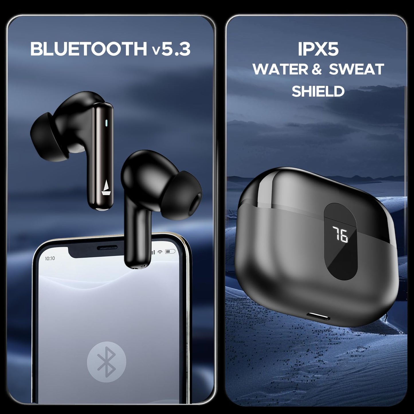 (OPEN BOX)boAt Airdopes 121 Pro Plus Truly Wireless in Ear Ear Buds w/ 100 hrs Playtime, 4 Mics with ENx™, 50ms Low-Latency Beast™ Mode, ASAP™ Charge, IWP™ Tech, BT v5.3 & IPX5(Black)