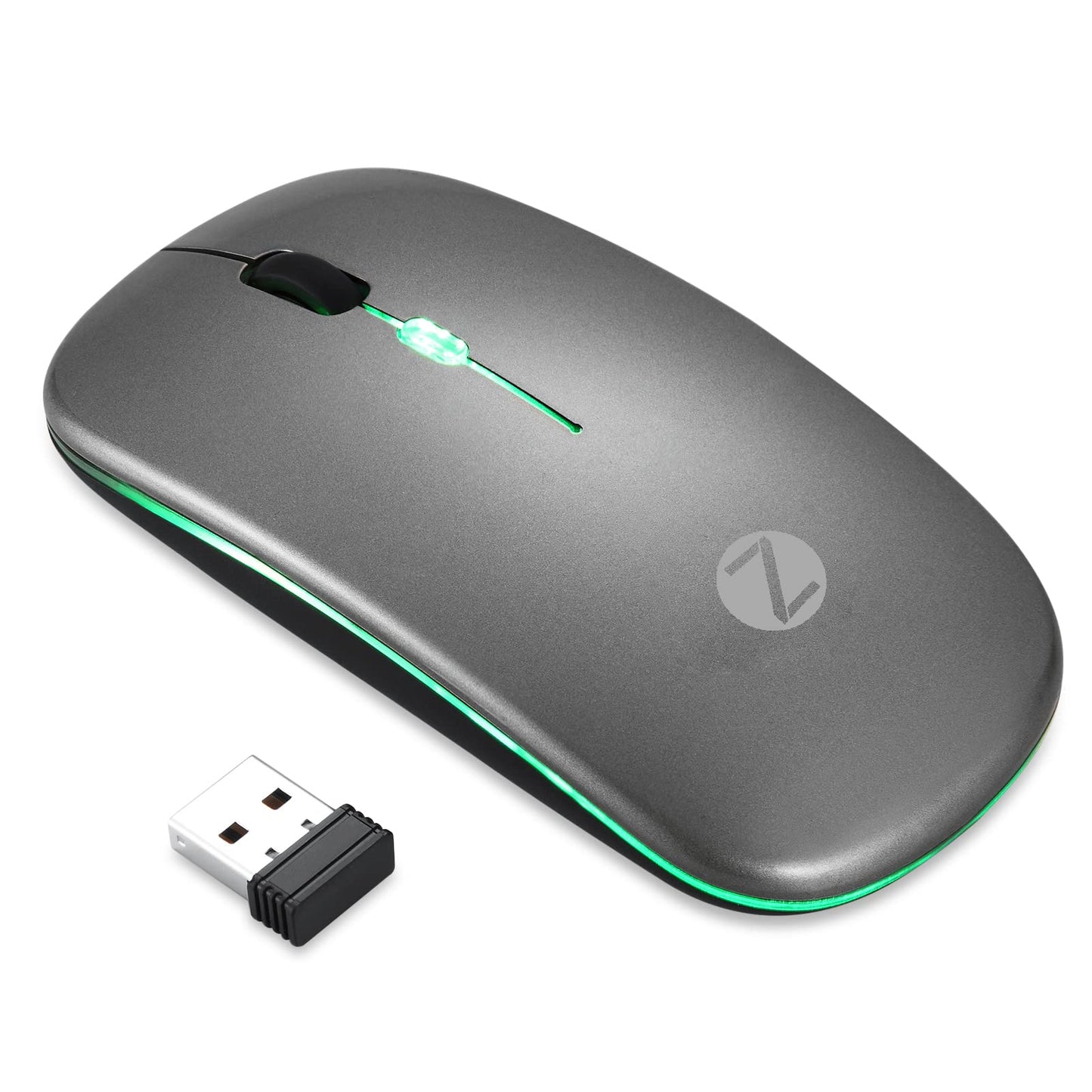 (Open Box) Zoook Blade Wireless Mouse -Rechargeable 7 Colour mice/ RGB Breathing Lights/ 3 DPI Levels/ Auto Shut Down/ Silent Click Technology/ 600 Mah Battery/ Light Weight/ Plug and Play (Black)