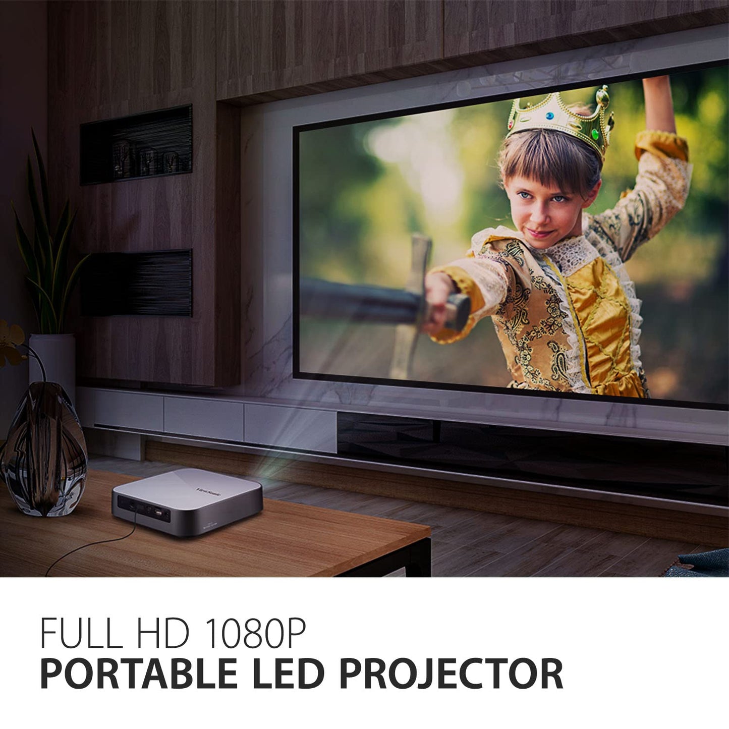 (Open Box) Viewsonic M1 Mini Portable Projector | Jbl Speaker | Hdmi | Auto Keystone |Built-in Battery |100" Projection Image 854 X 480 | 100 Lumen - White