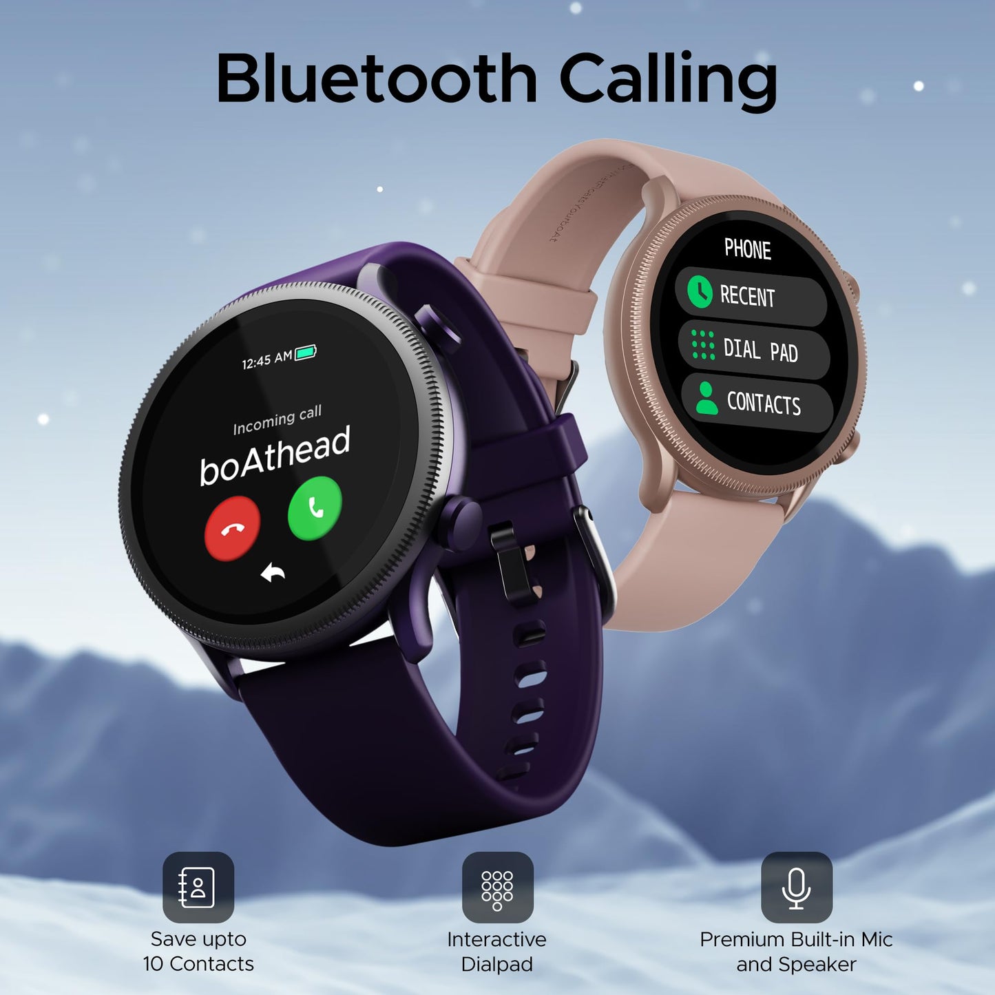 (Without box)boAt Lunar Orb w/ 1.45" (3.6 cm) AMOLED Display, BT Calling, DIY Watch Face Studio, Coins, Crest App Health Ecosystem, Live Cricket & Football Scores, IP67, Smart Watch for Men & Women(Active Black)