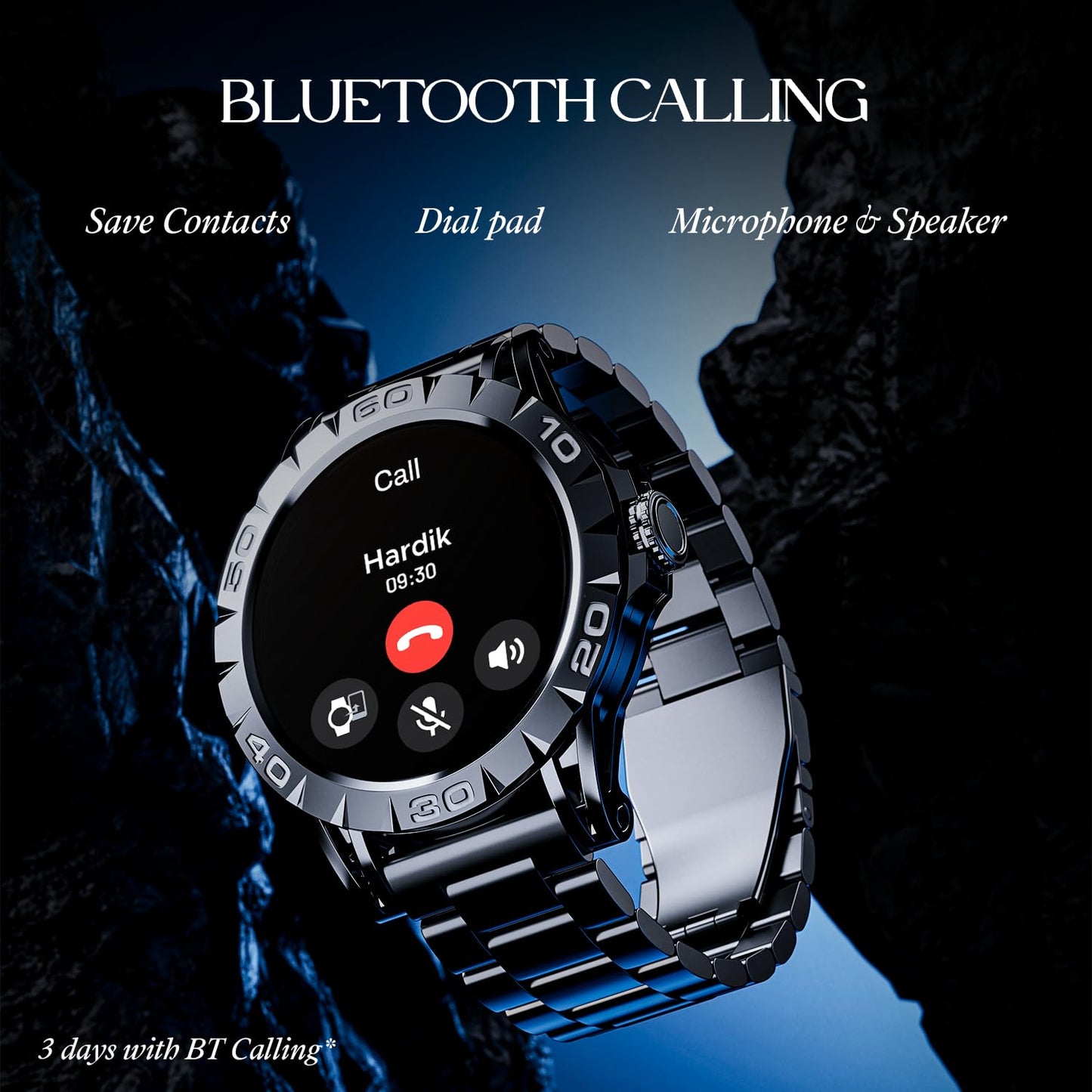 (Open Box) boAt Enigma Z30 w/ 1.39" (3.5 cm) HD Display, Bluetooth Calling,Luxurious Metal Body, HR&SpO2Monitoring, Functional Crown, Widget Control, 100+ Cloud Watch Faces, IP67(Classic Silver)