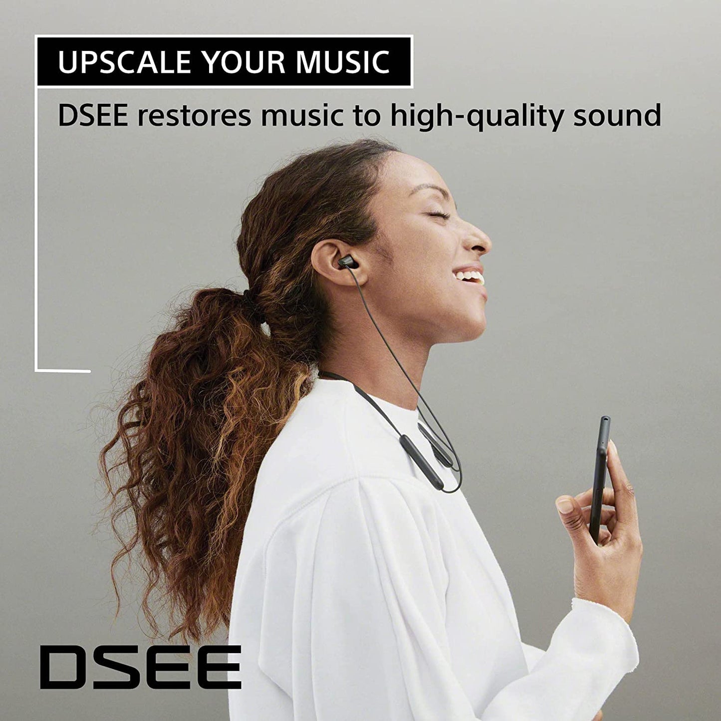 (Open box)Sony WI-C100 Wireless Headphones with Customizable Equalizer for Deep Bass & 25 Hrs Battery, DSEE-Upscale, Splash Proof, 360RA, Fast Pair, in-Ear Bluetooth Headset with mic for Phone Calls (Black)