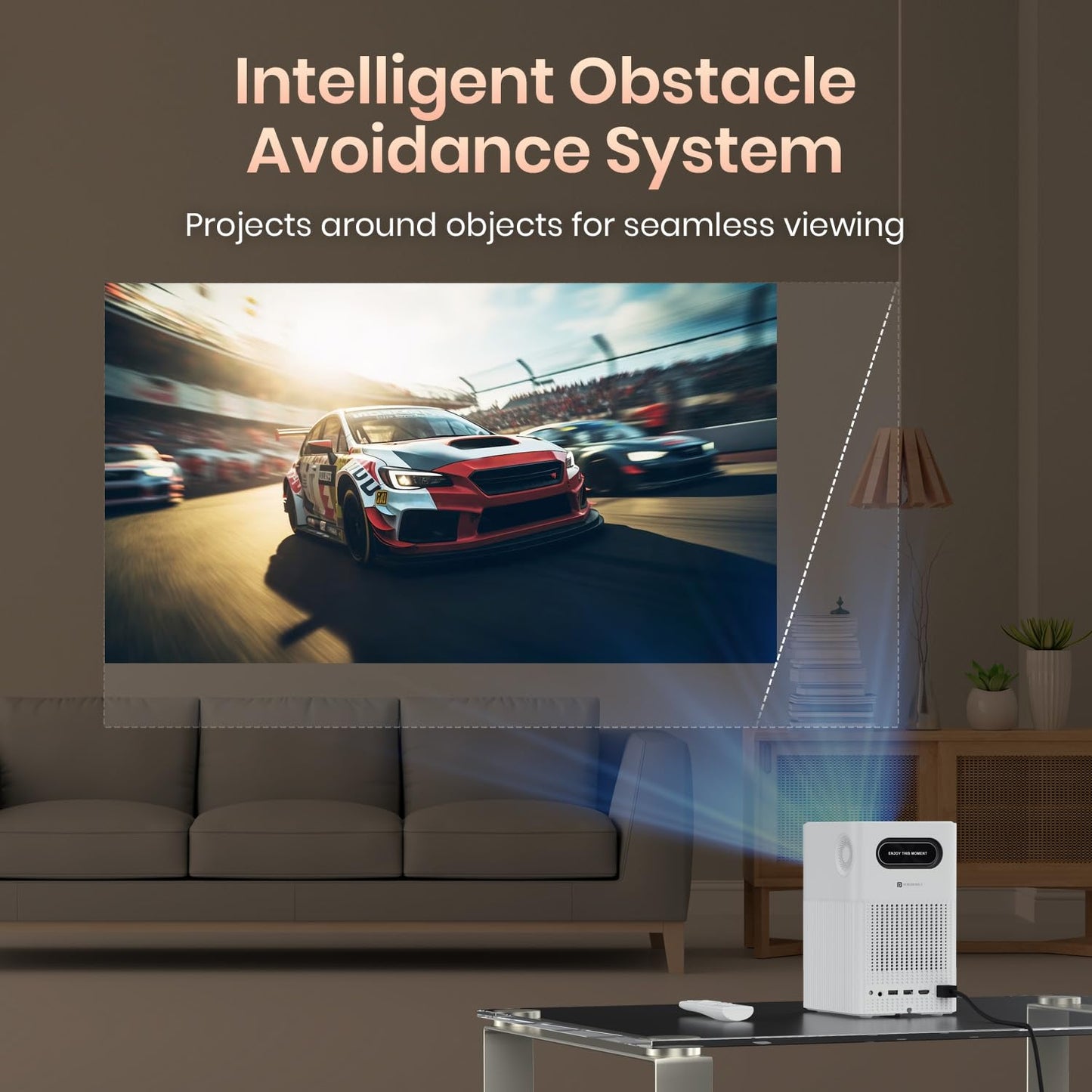 (Open Box) Portronics Beem 440 Smart LED Projector with 720p HD Resolution, Rotatable Design, Built-in Streaming Apps (Netflix, Prime Video, Hotstar), 2000 Lumens, Screen Mirroring, 3 Watts Speaker (White)