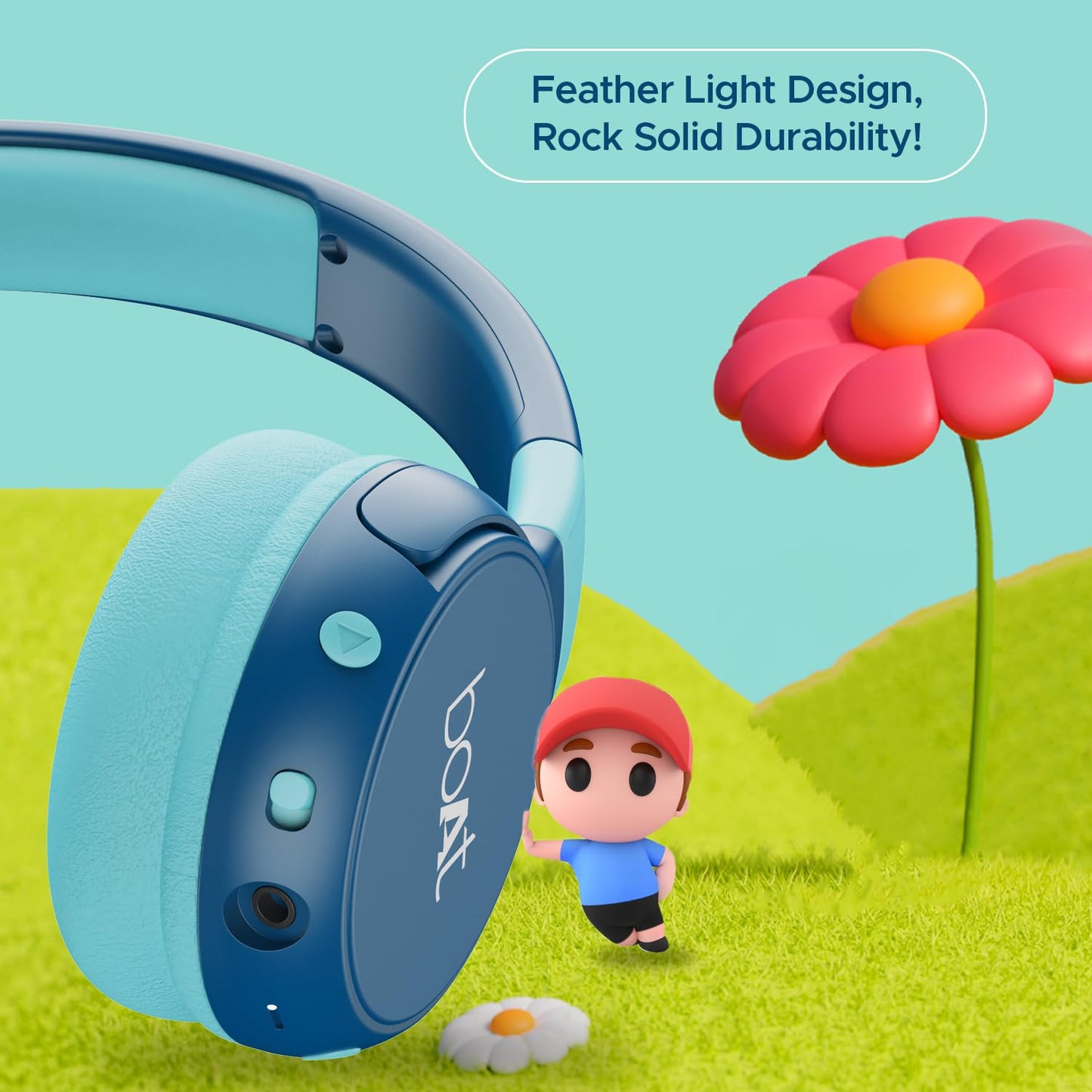 (Open Box) Rockid Rush Headphone, Aqua Aqua