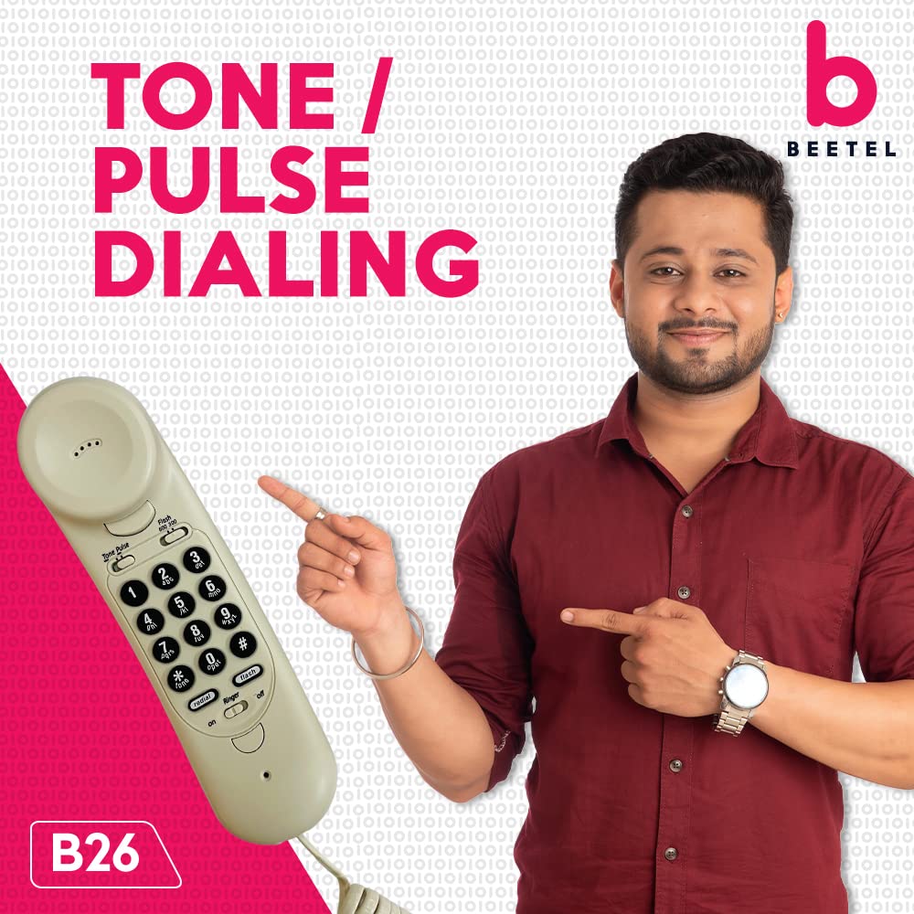 (Open Box) Beetel B11 Corded Landline Phone, Ringer Volume Control, LED for Ring Indication, Wall/Desk Mountable, Classic Design, Clear Call Quality, Mute/Pause/Flash/Redial Function (Made in India)(Black)(B11)