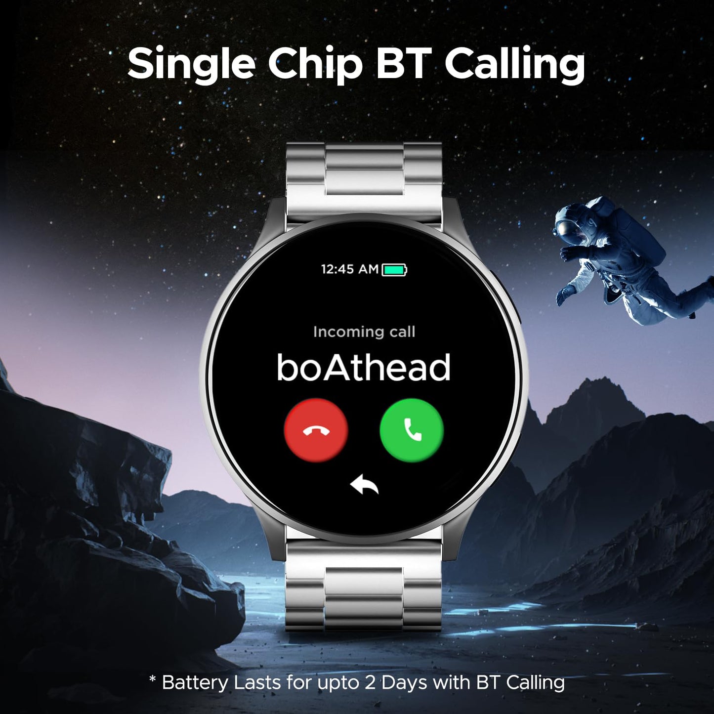 (Without box)boAt Lunar Orb w/ 1.45" (3.6 cm) AMOLED Display, BT Calling, DIY Watch Face Studio, Coins, Crest App Health Ecosystem, Live Cricket & Football Scores, IP67, Smart Watch for Men & Women(Active Black)