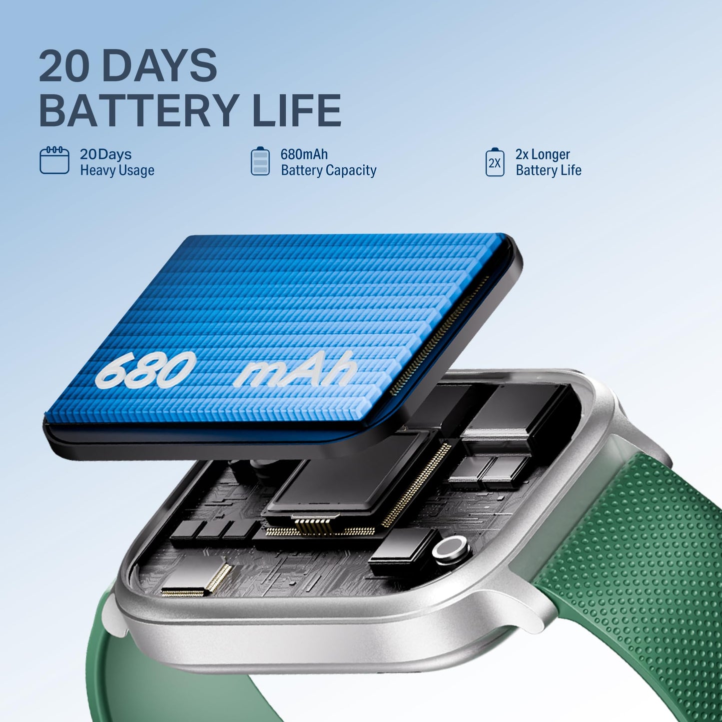 (Open Box) boAt Storm Infinity Plus w/15 Days Extensive Battery fueled by Huge 550mAh Battery, Fast Charge, 1.83”(4.65cm)HD Display, Functional Crown, BT Calling, Smart watch for Men & Women (Active Black)
