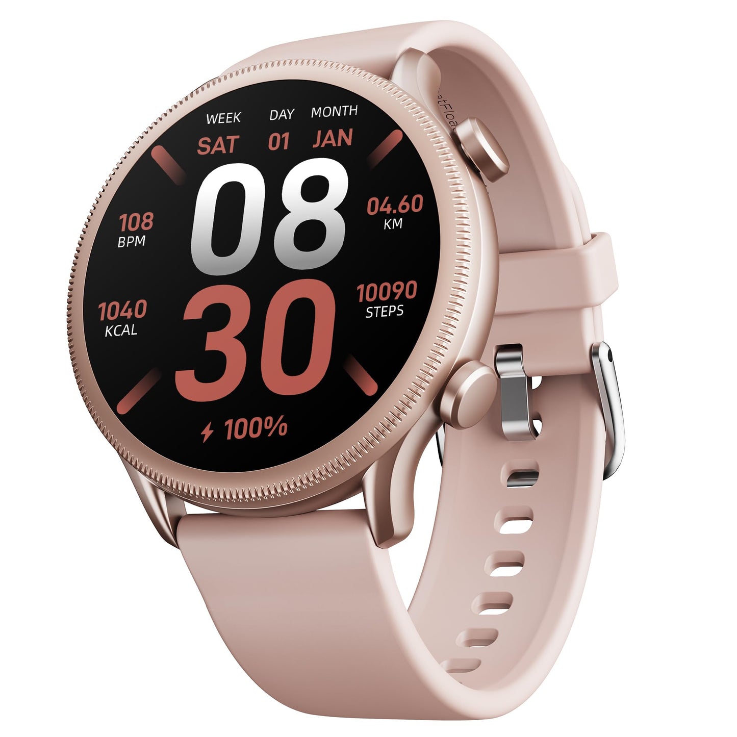 (Without box)boAt Lunar Orb w/ 1.45" (3.6 cm) AMOLED Display, BT Calling, DIY Watch Face Studio, Coins, Crest App Health Ecosystem, Live Cricket & Football Scores, IP67, Smart Watch for Men & Women(Active Black)