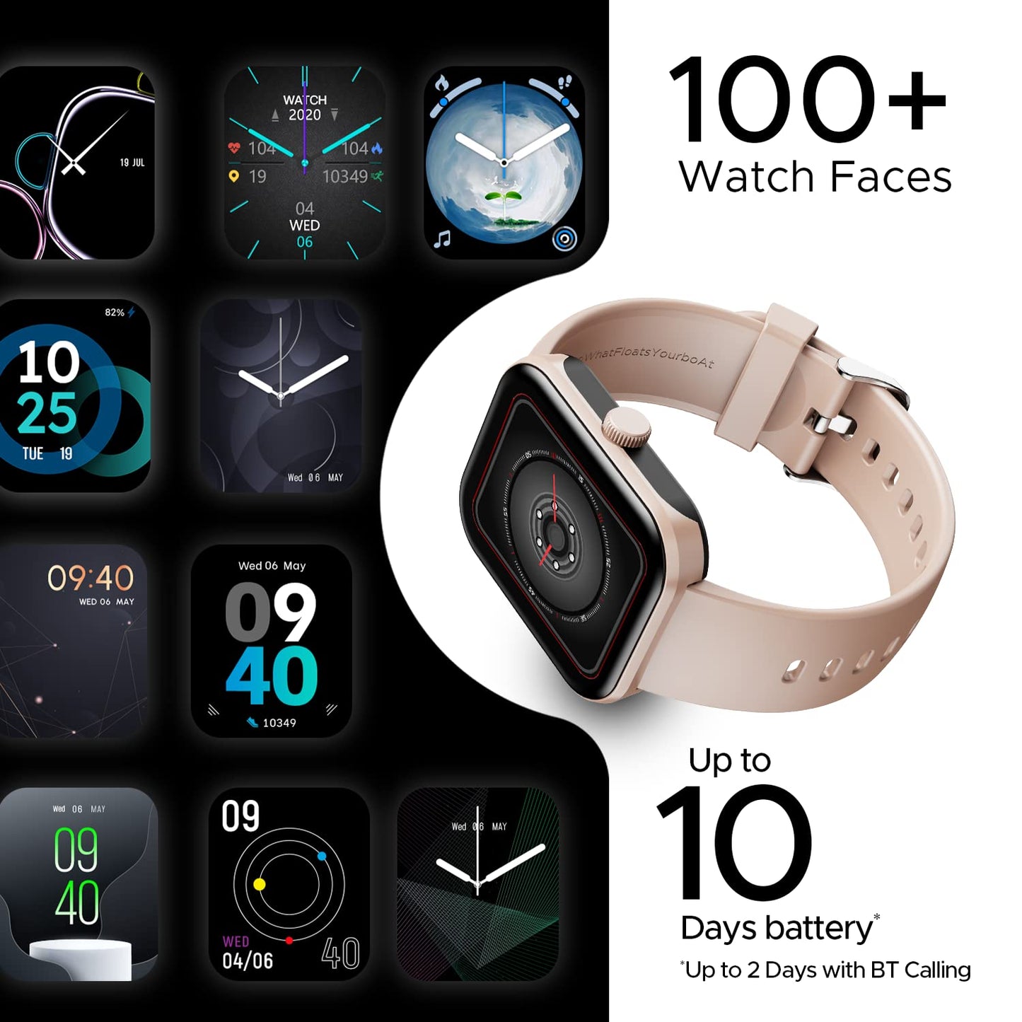 (Open Box) boAt Ultima Call Max Smart Watch w/ 2" Big HD Display, Advanced BT Calling, 100+ Sports Modes, 10 Days Battery Life, Multiple Watch Faces, IP68, HR & SpO2, Sedentary Alerts(Active Black)