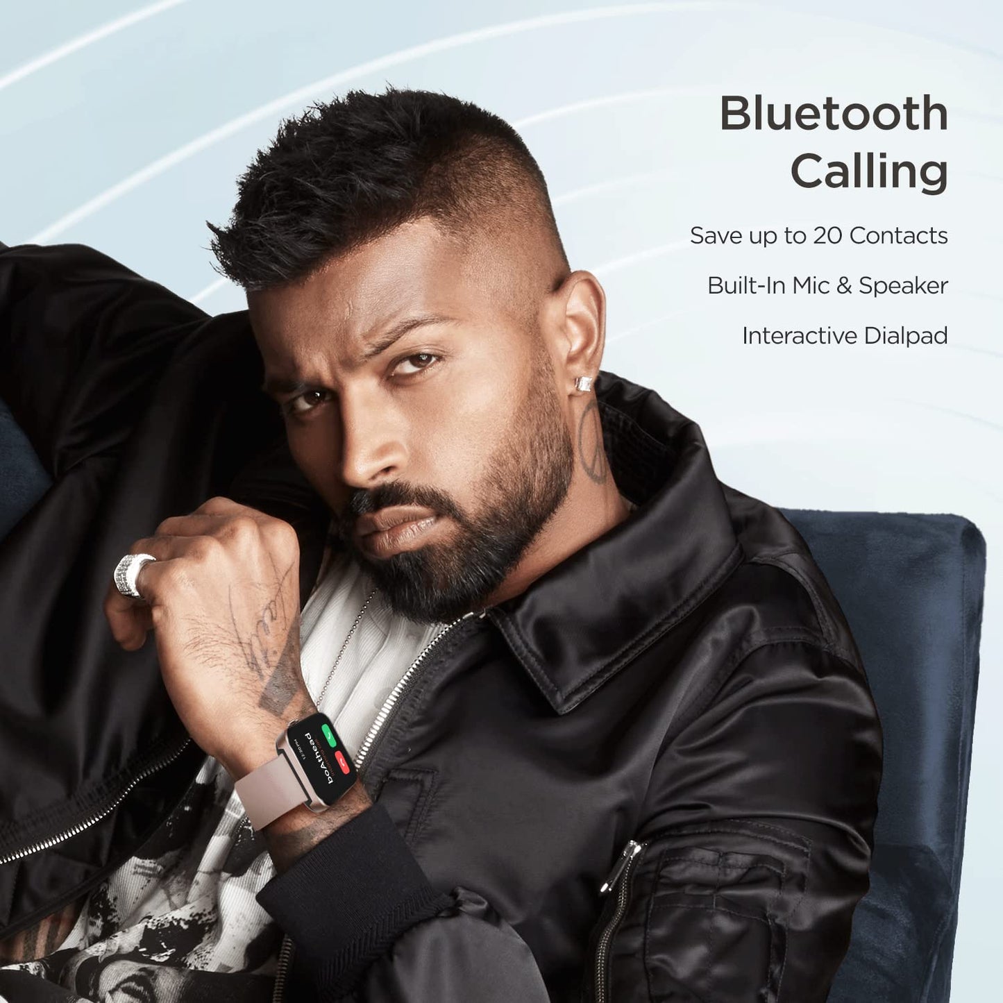 (Open Box)boAt Wave Leap Call Smart Watch w/ 1.83" (4.6 cm) HD Display, Advanced Bluetooth Calling, Coins,Multiple Watch Faces, Multi-Sports Modes, IP68, HR & SpO2, Metallic Design, Weather Forecasts(Deep Blue)