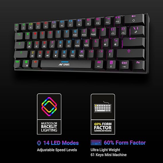 (Open Box) Ant Esports MK1300 Mini Wired Mechanical Gaming Keyboard