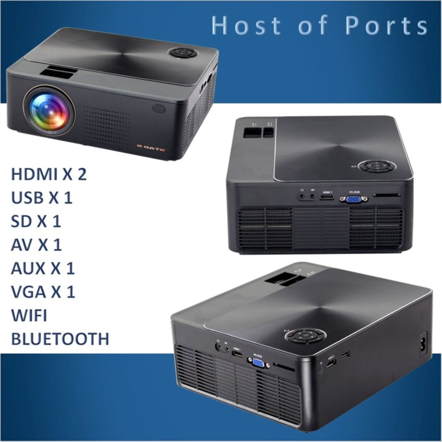 (Open Box) Egate K9 Pro-Max Android FHD 1080p LED Projector,