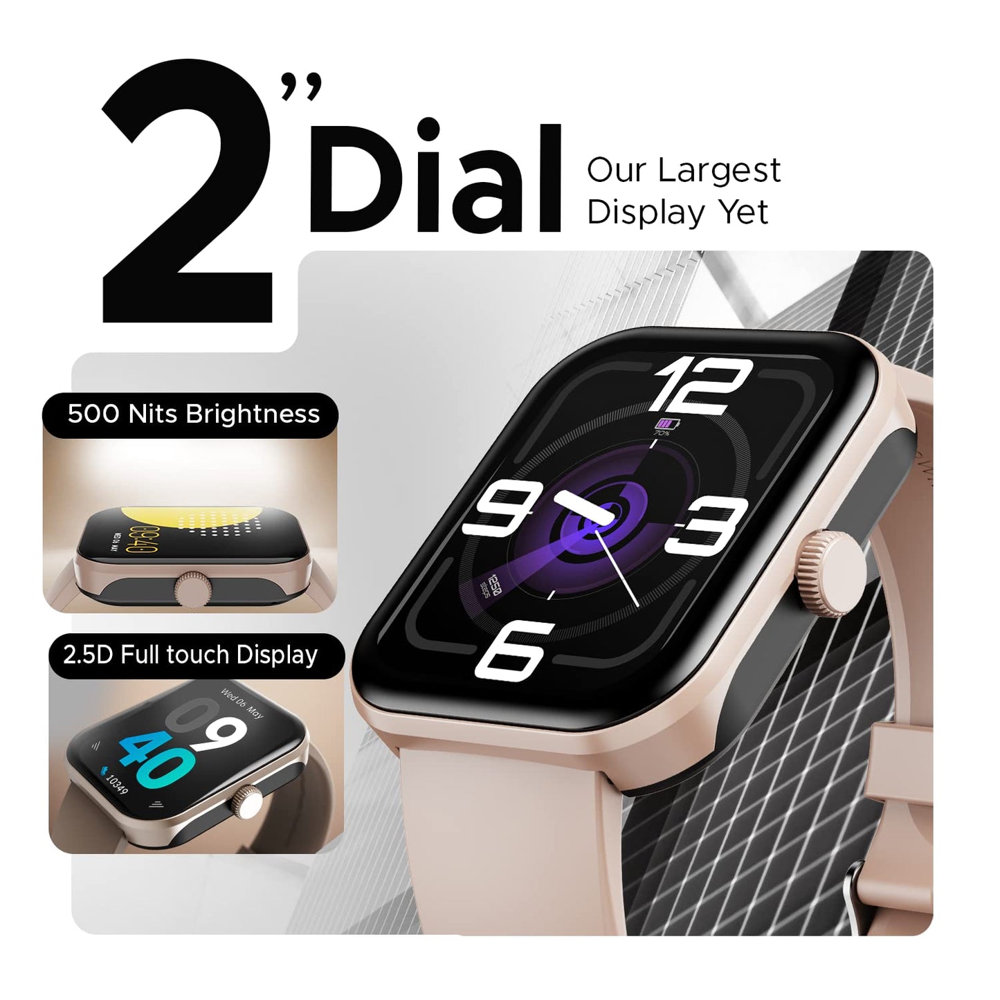 (Open Box) boAt Ultima Call Max Smart Watch w/ 2" Big HD Display, Advanced BT Calling, 100+ Sports Modes, 10 Days Battery Life, Multiple Watch Faces, IP68, HR & SpO2, Sedentary Alerts(Active Black)