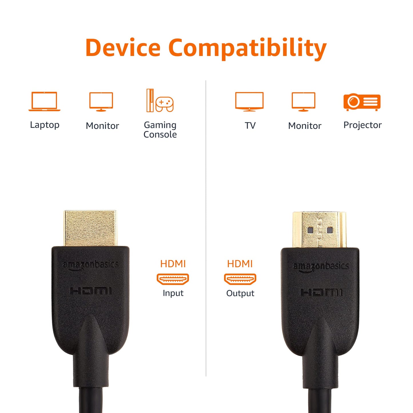 (Open Box) Amazon Basics 10-Feet VGA to VGA Cable & High-Speed HDMI Cable, 3 Feet - Supports Ethernet, 3D, 4K video,Black