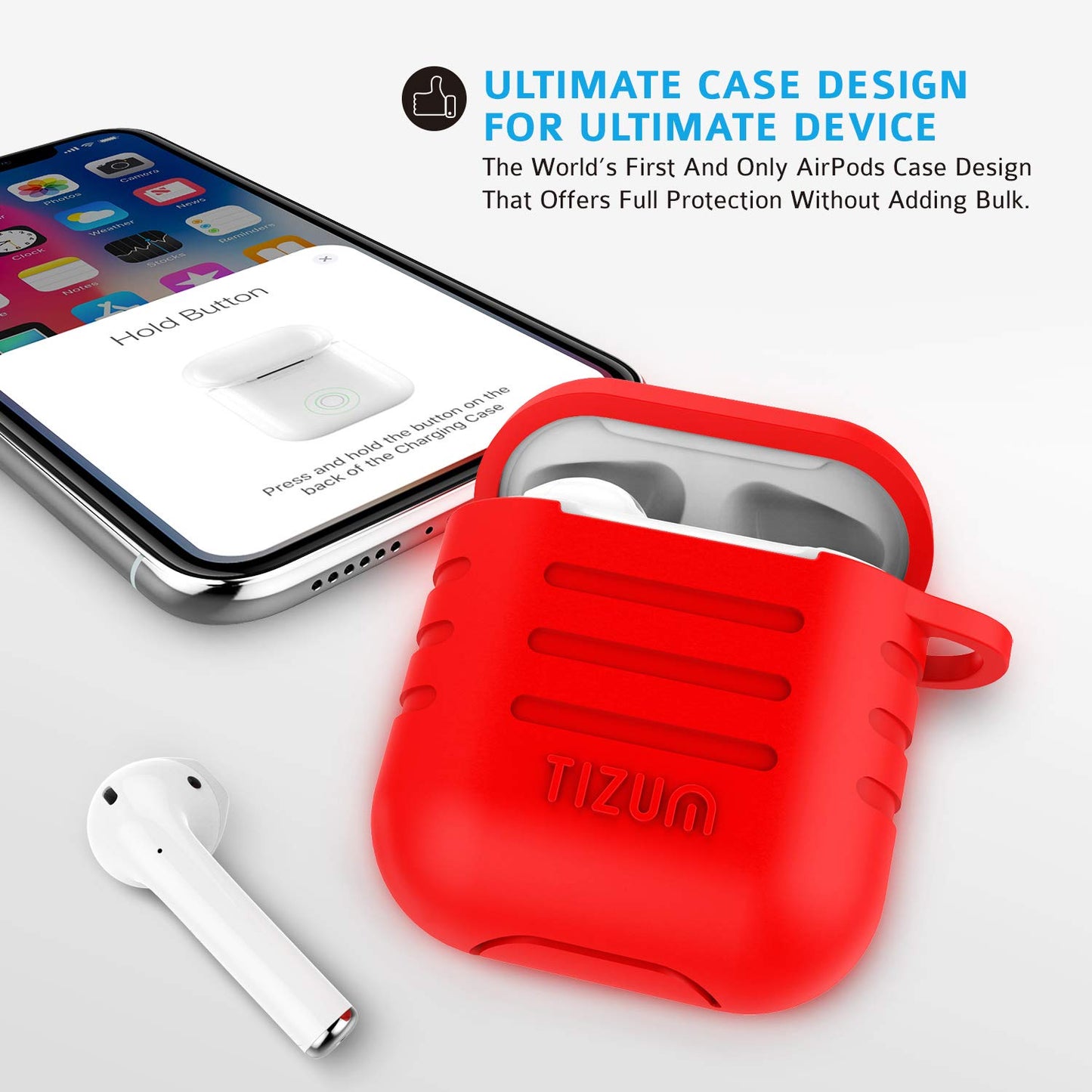 (Open Box) Tizum Apple AirPod Case (Blood Red)