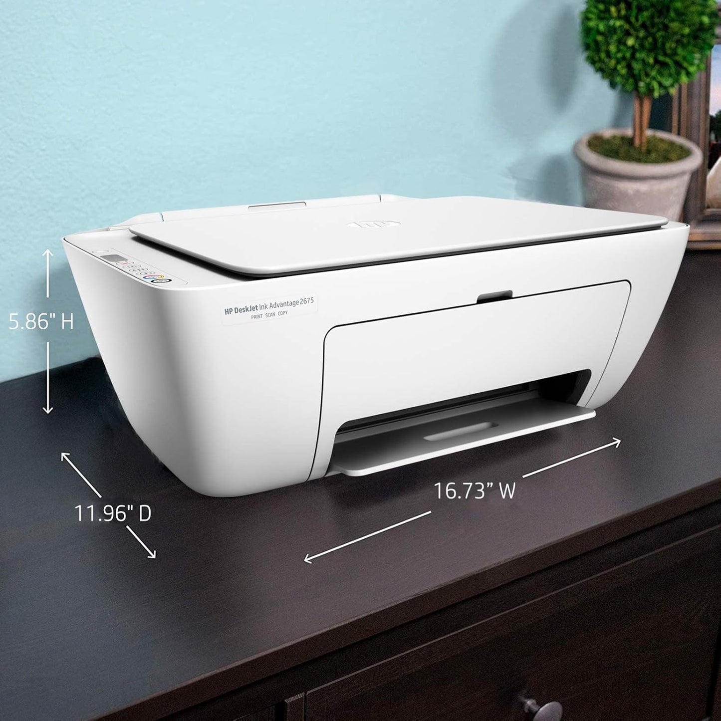 (Open Box) HP DeskJet 2675 All-in-One Ink Advantage Wireless Colour Printer (White) with Voice-Activated Printing (Compatible with Alexa and Google Assistant)