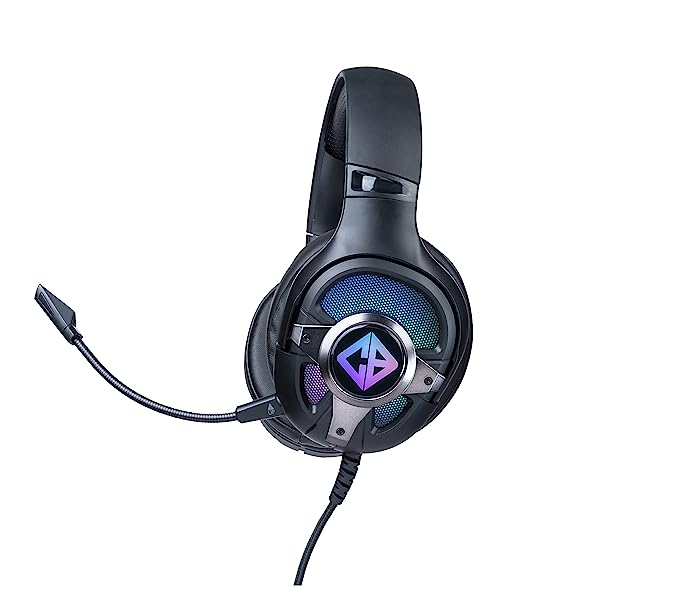 (Open Box) Cosmic Byte Oberon 7.1 RGB Gaming Headset with Dual Input- USB and 3.5mm Jack, Detachable Microphone, 90å¡ Rotatable Earcups (Black)