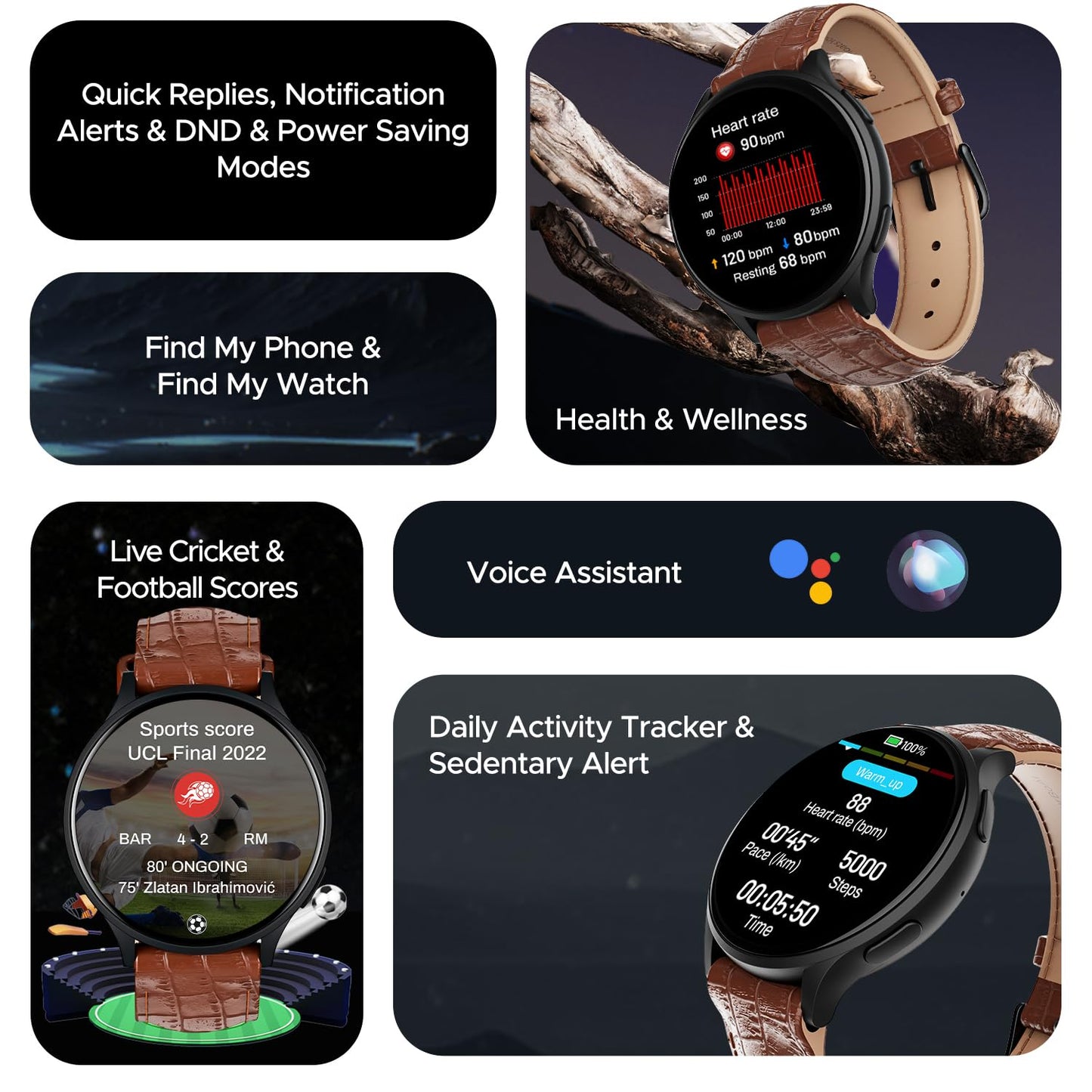 (Without box)boAt Lunar Orb w/ 1.45" (3.6 cm) AMOLED Display, BT Calling, DIY Watch Face Studio, Coins, Crest App Health Ecosystem, Live Cricket & Football Scores, IP67, Smart Watch for Men & Women(Active Black)