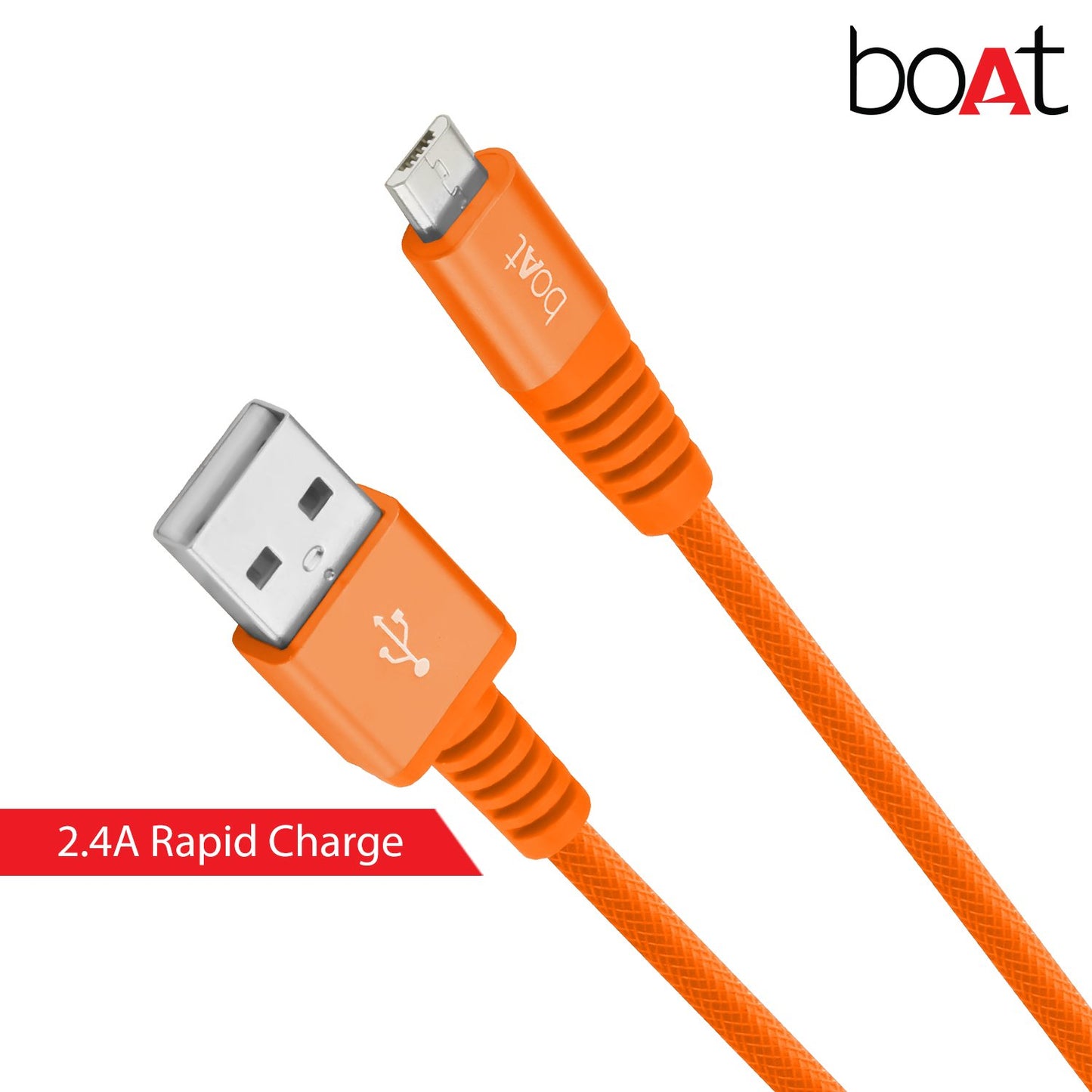 (Open Box)boAt Rugged V3 Extra Tough Unbreakable Braided Micro Usb Cable 1.5 Meter (Black)
