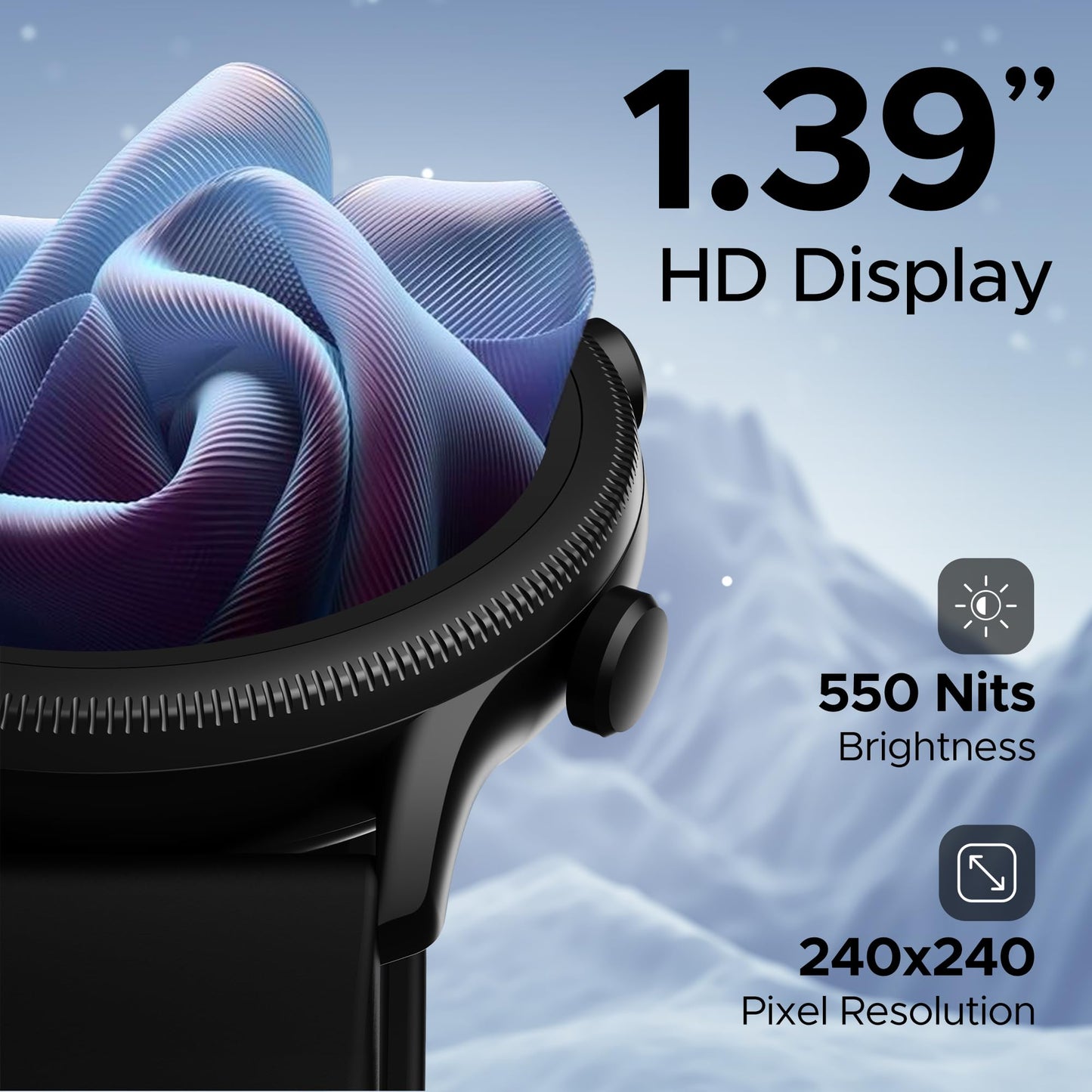 (Without box)boAt Lunar Orb w/ 1.45" (3.6 cm) AMOLED Display, BT Calling, DIY Watch Face Studio, Coins, Crest App Health Ecosystem, Live Cricket & Football Scores, IP67, Smart Watch for Men & Women(Active Black)