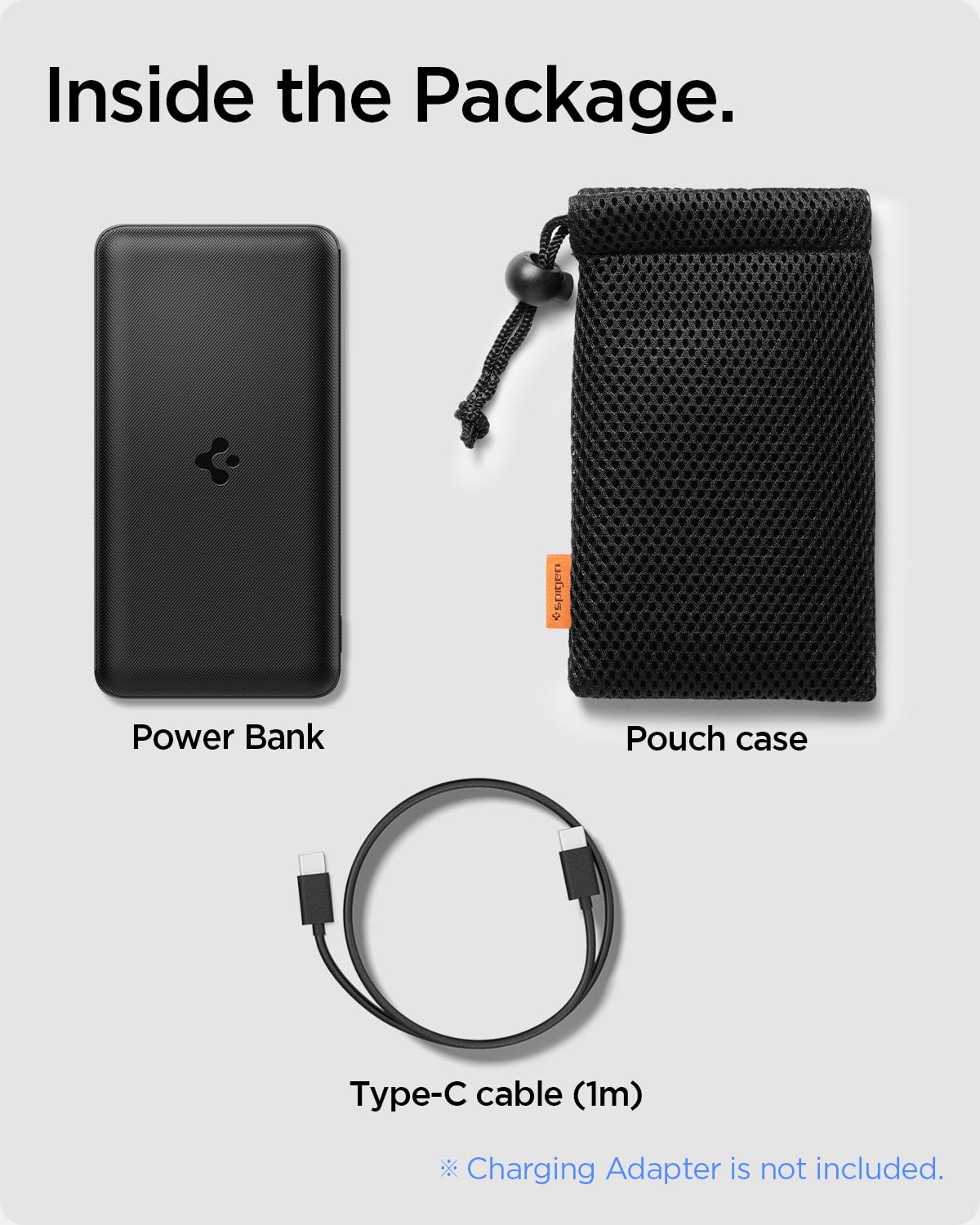(Open Box) Spigen ArcPack 20000mAh Power Bank | PD 3.0, PPS Fast Carging | 30W Max Output | 2 Type-C Ports, 1 USB-A Port - (ABS + PC | Black)