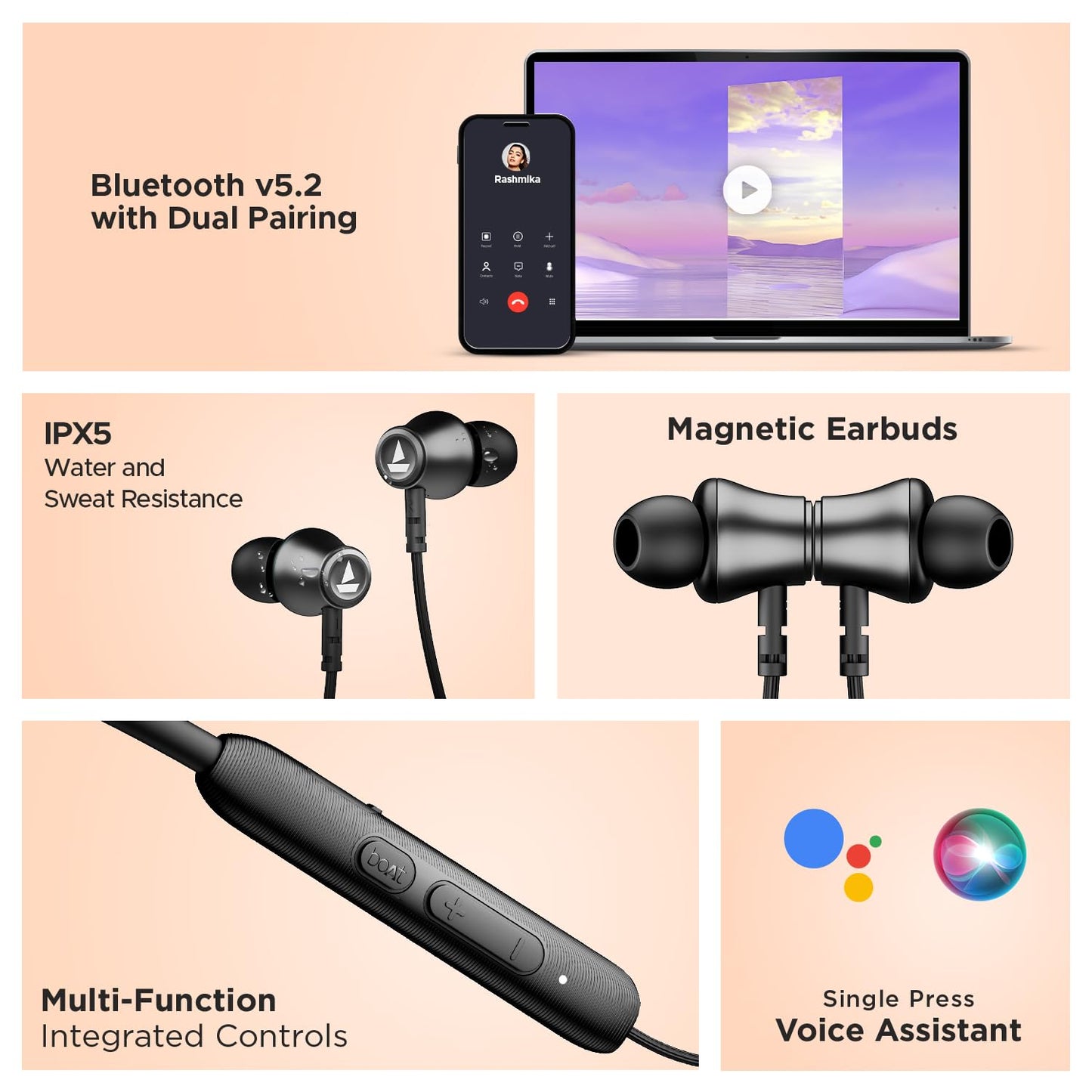 (Open box)boAt Rockerz 245v2 Bluetooth Wireless in Ear Earphones with Upto 8 Hours Playback, 12mm Drivers, IPX5, Magnetic Eartips, Integrated Controls and Lightweight Design with Mic (Navy Blue)