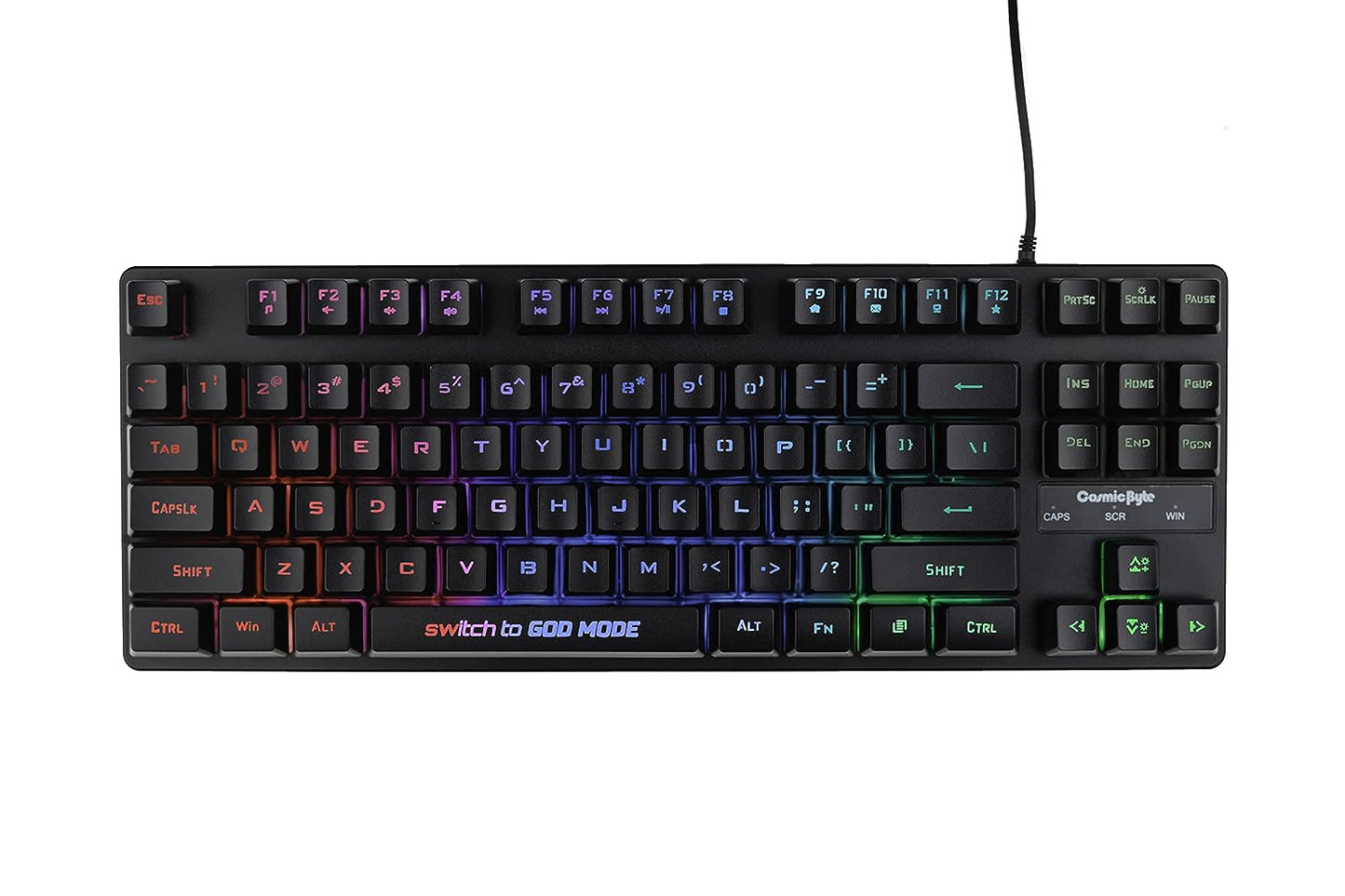 (Open Box) Cosmic Byte CB-GK-20 Styx TKL Membrane Wired USB Gaming Keyboard (Black)