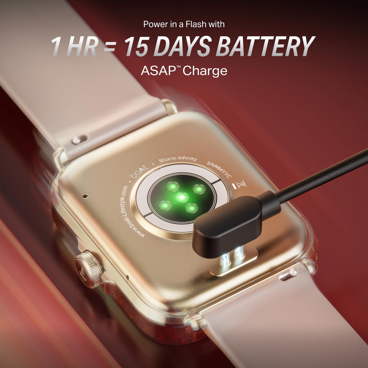 (Open Box) boAt Storm Infinity Plus w/15 Days Extensive Battery fueled by Huge 550mAh Battery, Fast Charge, 1.83”(4.65cm)HD Display, Functional Crown, BT Calling, Smart watch for Men & Women (Active Black)