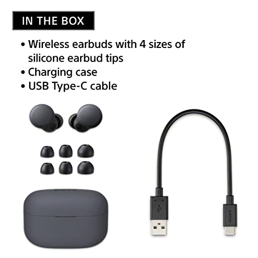 (Open Box) Sony LinkBuds S WF-LS900N Truly Wireless Noise Cancellation Earbuds Hi-Res Audio and 360 Reality Audio with Multipoint, Spotify Tap & Crystal Clear Calling Ultralight Weight Battery 20Hrs IPX4-Black