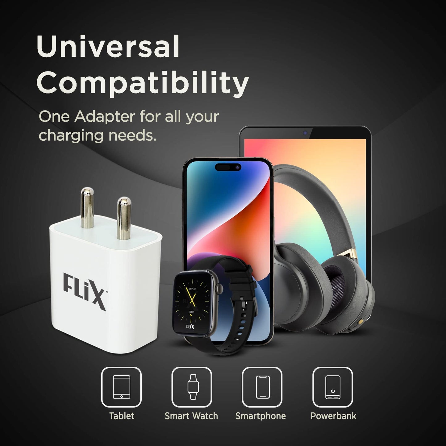 (Open Box) FLiX (Beetel) Storm 33W PD & QC Dual Port Wall Charger,USB Type A & Type C Output Widely Compatible for All Android & IOS Devices,Enhanced Safety,Light Weight & Compact,with Type C Cable (White–SD133)