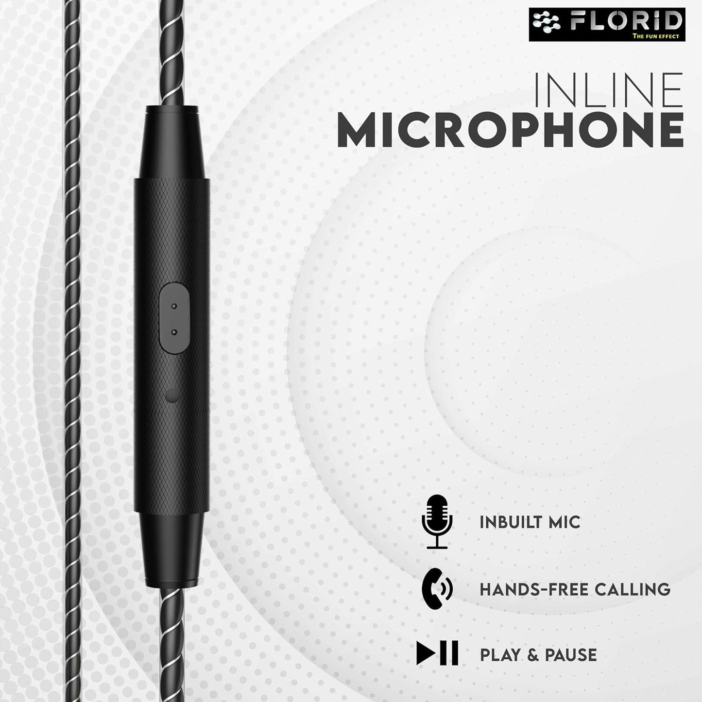 (Open Box) Florid Bass Machine 007 in-Ear Metal Wired Earphones with Mic and in-Line Control |Super Extra Bass & HD Sound |1.2 Meters Length & Gold Plated 3.5mm Universal Jack (Black)