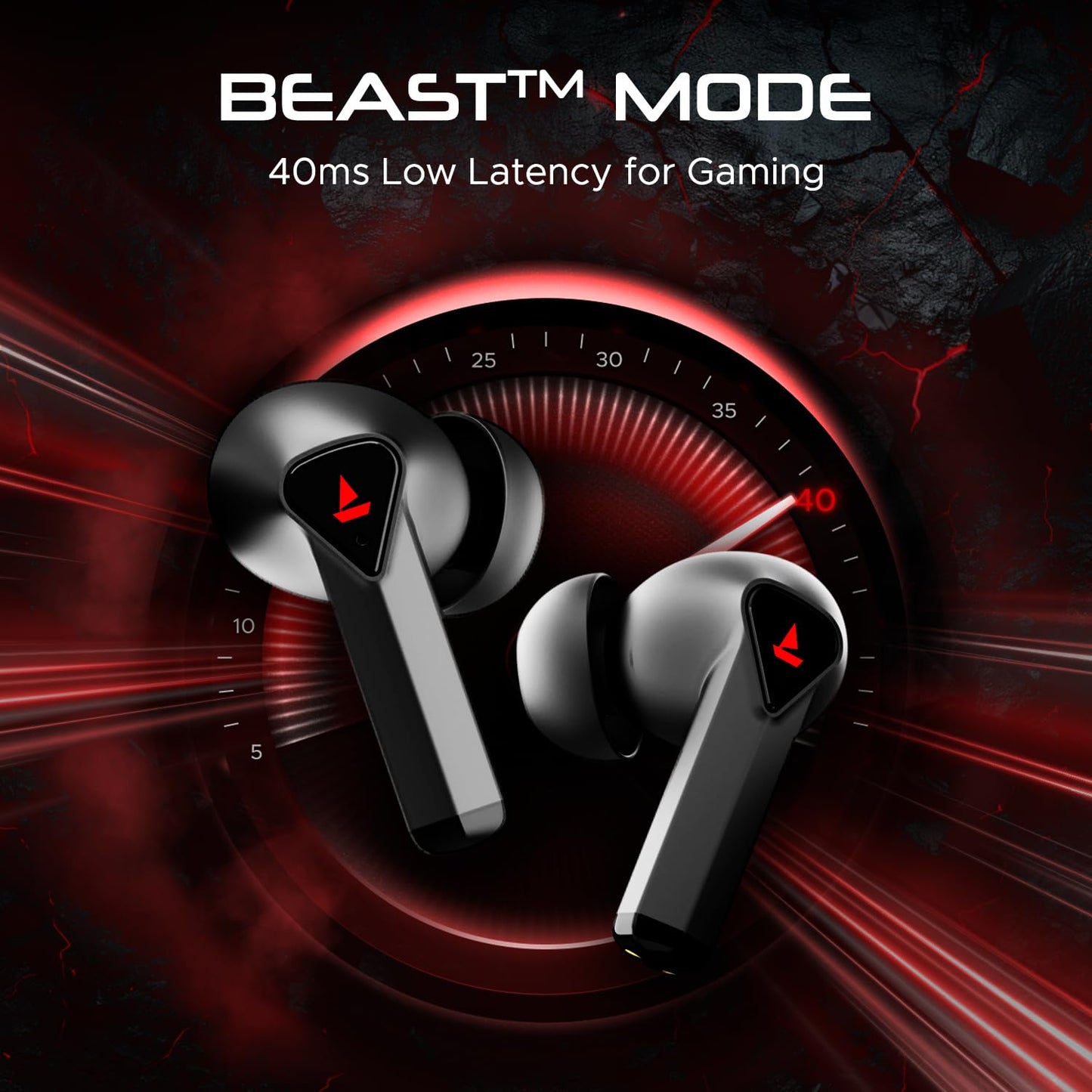 (Open box)boAt Newly Launched Immortal 158 TWS in Ear Gaming Earbuds with 40hrs Playback, 40ms Super-Low Latency Beast Mode, RGB LEDs, 4 Mics with ENx, IWP, ASAP Charge, BTv5.3(White Sabre)