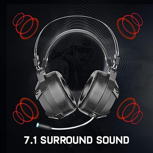 (Open Box) Redgear Cosmo 7.1 USB Gaming Wired Over Ear Headphones with Mic with Virtual Surround Sound,50Mm Driver, RGB LEDs & Remote Control