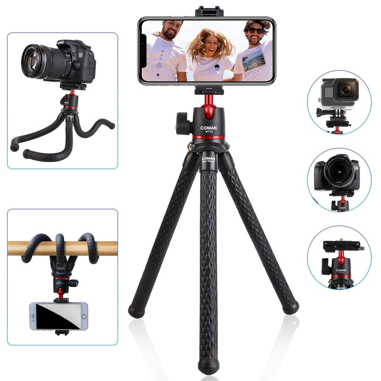 (Open Box) Adofys 70” Aluminium Camera Tripod with Travel Bag and Phone Holder |Operating Height: 70 inch | Maximum Load Capacity up to 5kg | Compatible with All Cameras, Cell Phones, Projector, Webcam