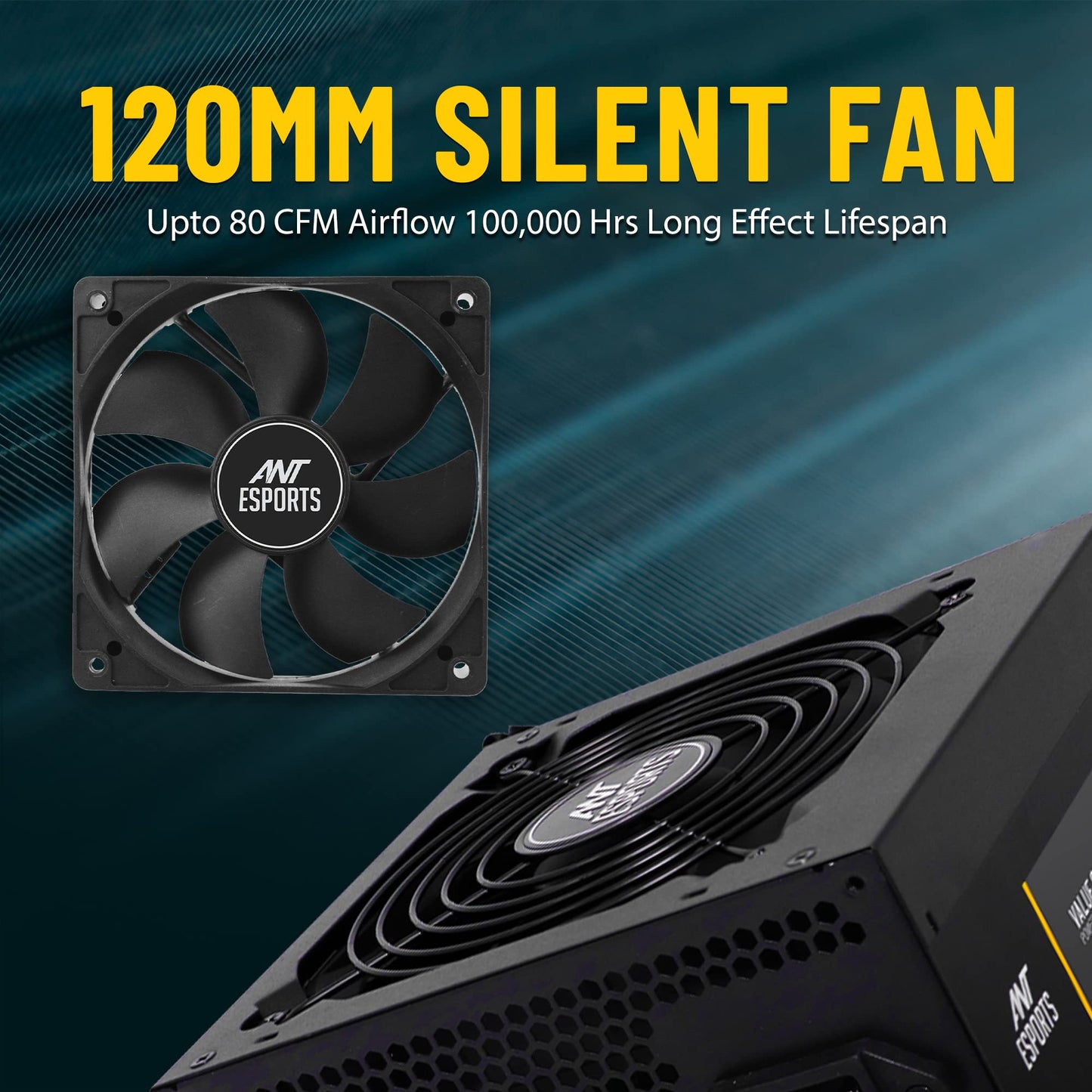 (Open Box)Ant Esports VS450L Non-Modular High Efficiency Gaming Power Supply/PSU with 1 x PCIe and 120mm Silent Fan