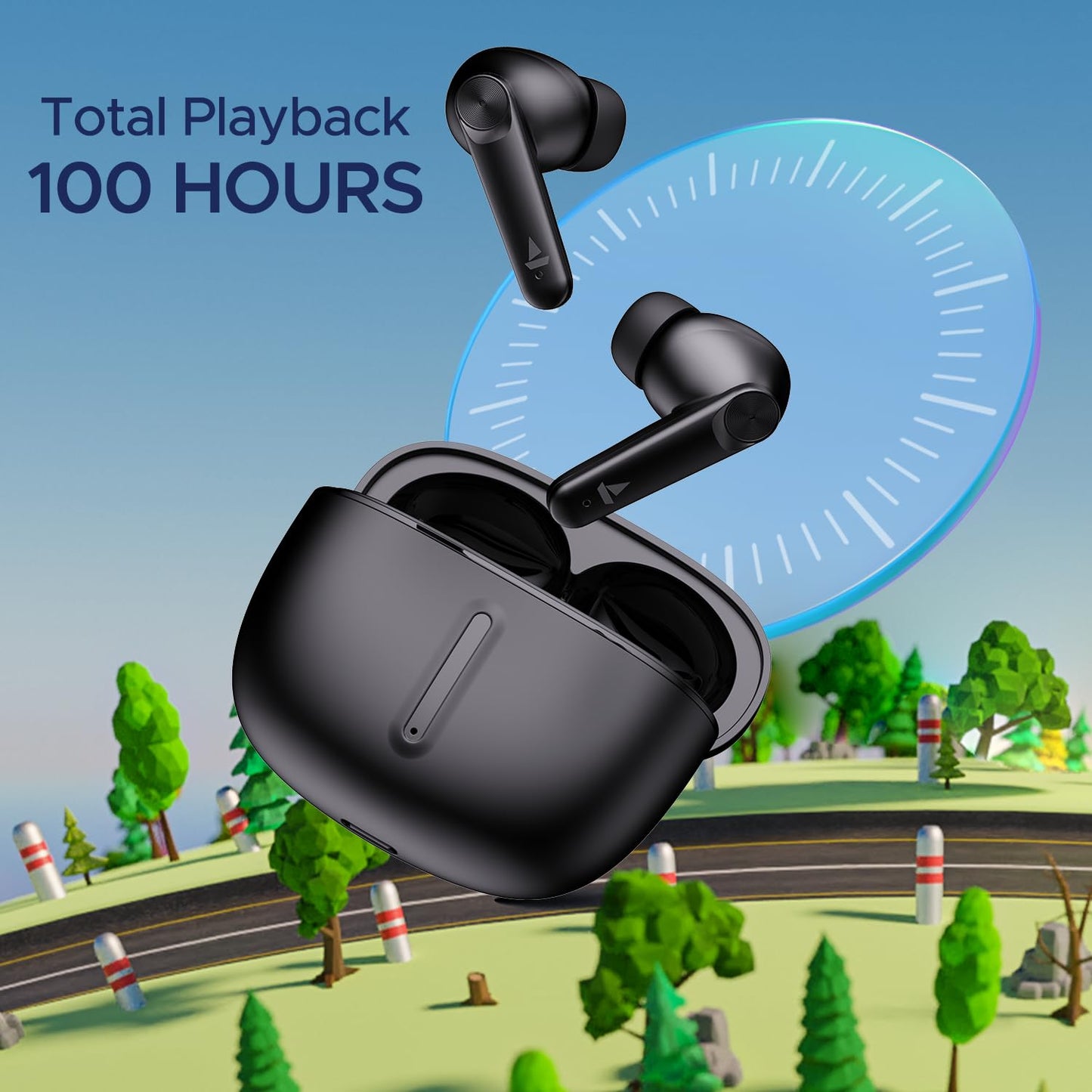(Open Box) boAt Airdopes Max TWS Earbuds with 100 HRS Playtime, Quad Mics with ENx™ Tech, Beast™ Mode(50ms Low Latency), ASAP™ Charge, Bluetooth v5.3