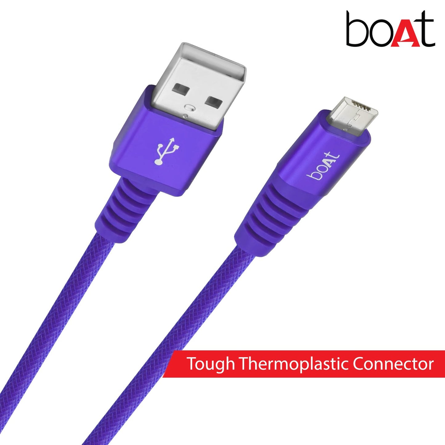 (Open Box)boAt Rugged V3 Extra Tough Unbreakable Braided Micro Usb Cable 1.5 Meter (Black)