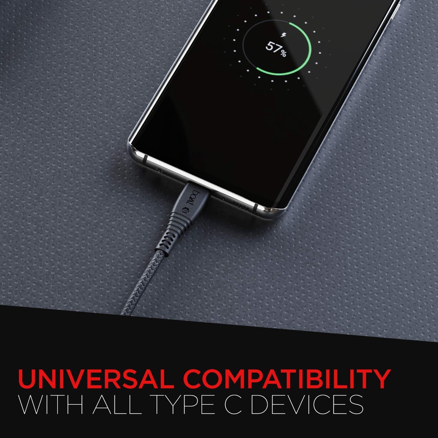 (Open Box) boAt Type C A325/A320 Tangle-free, Sturdy Type C Cable with 3A Rapid Charging & 480 Mbps Data Transmission Speed, Compatible with Smartphones & Tablets(Black)