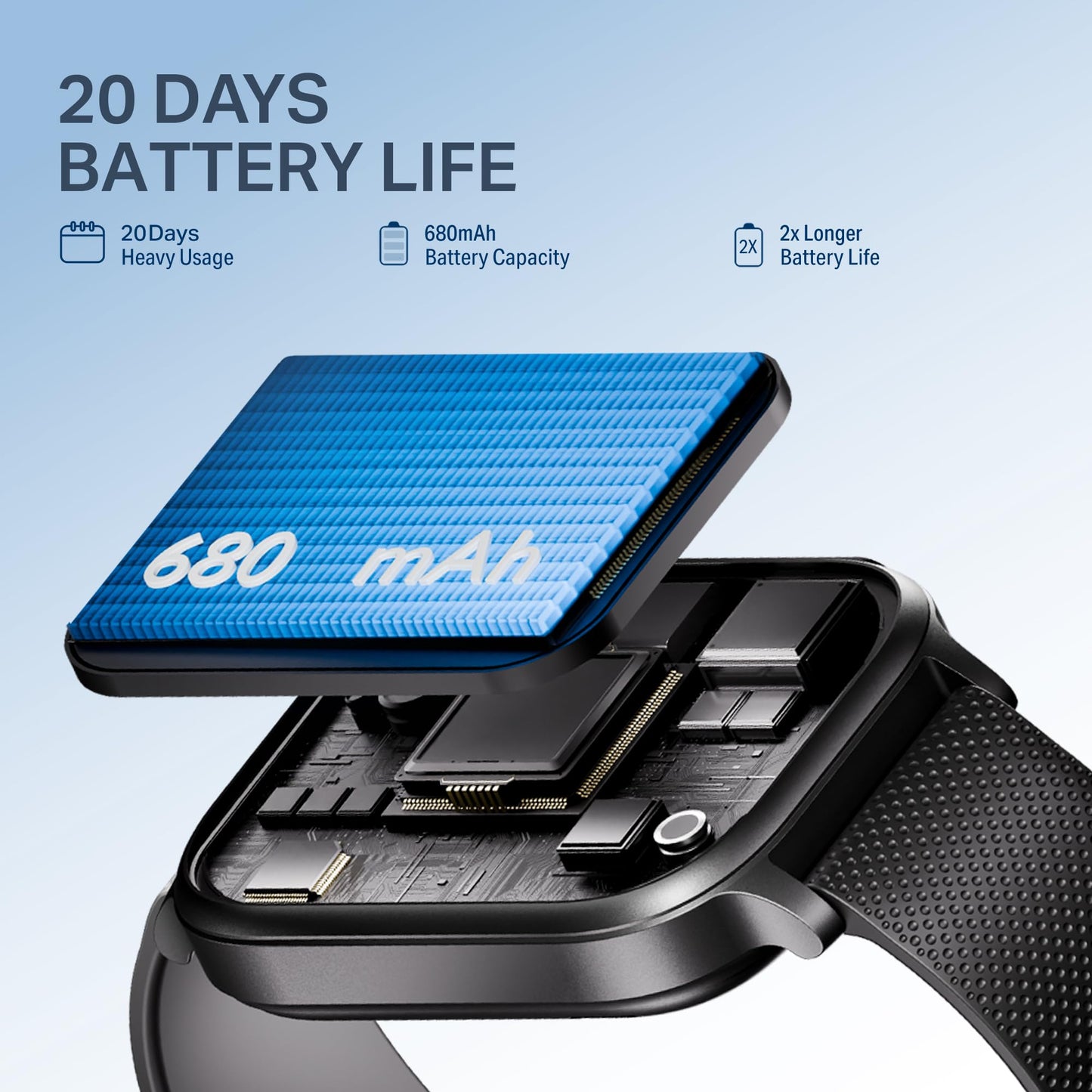 (Open Box) boAt Storm Infinity Plus w/15 Days Extensive Battery fueled by Huge 550mAh Battery, Fast Charge, 1.83”(4.65cm)HD Display, Functional Crown, BT Calling, Smart watch for Men & Women (Active Black)