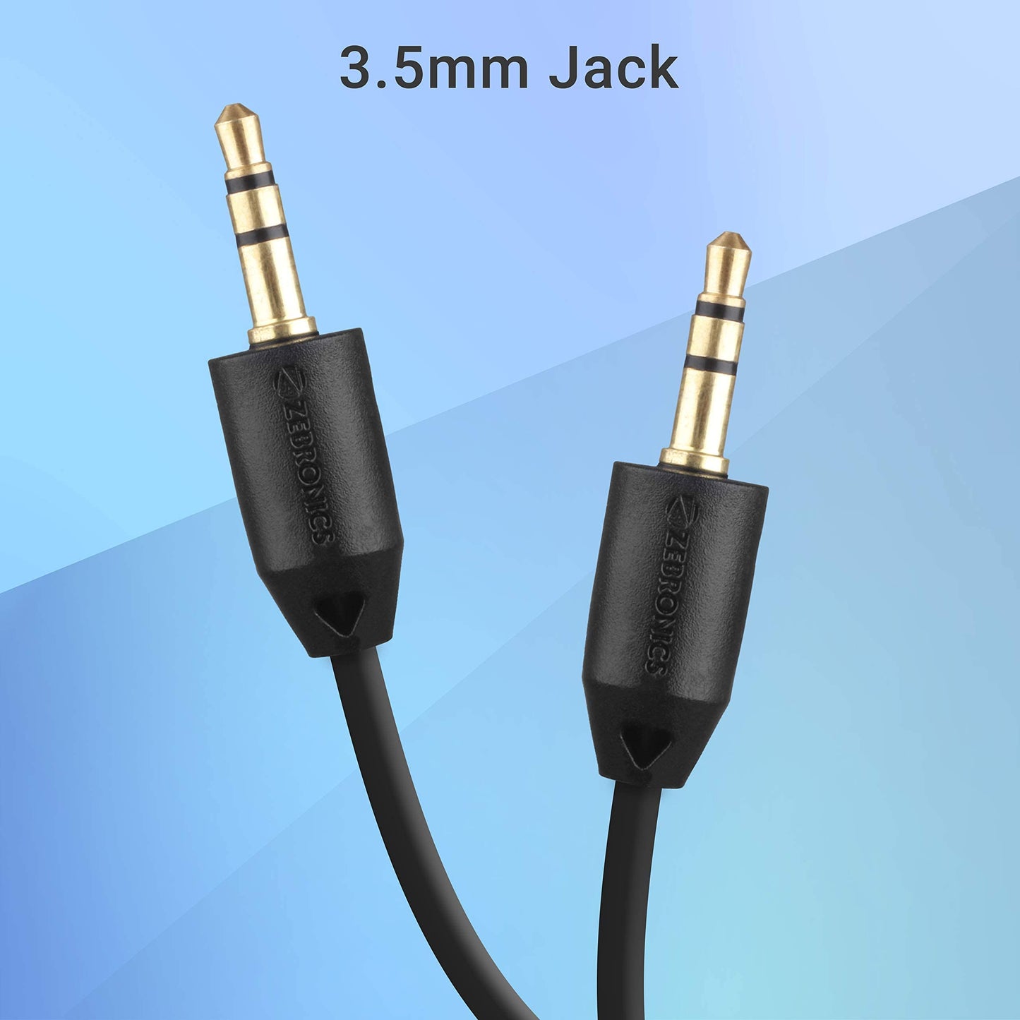 (Open Box) Zebronics ASC100 3.5mm AUX Male to Male cable with 1 meter length, stereo audio support, reinforced collars, for smartphones Laptops computers and speakers(Black)